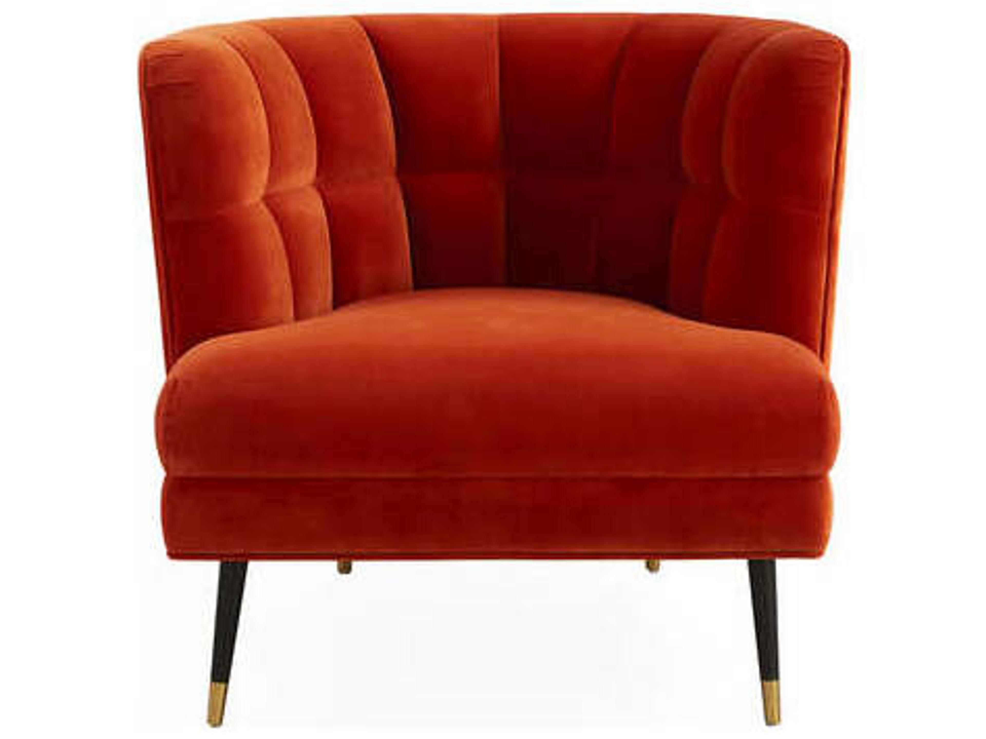 Jonathan Adler Draper Orange Fabric Accent Chair