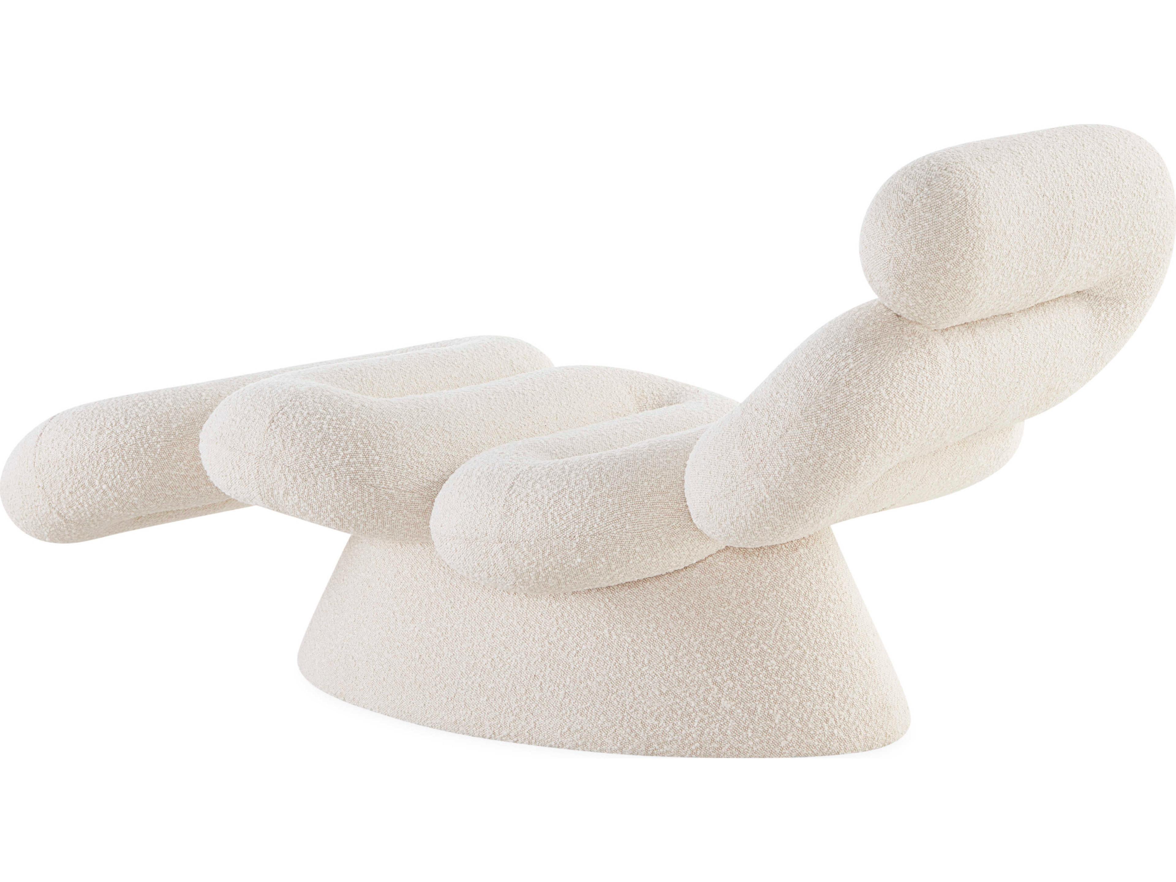 Jonathan Adler Serpentine Olympus Oatmeal White Upholstered Chaise