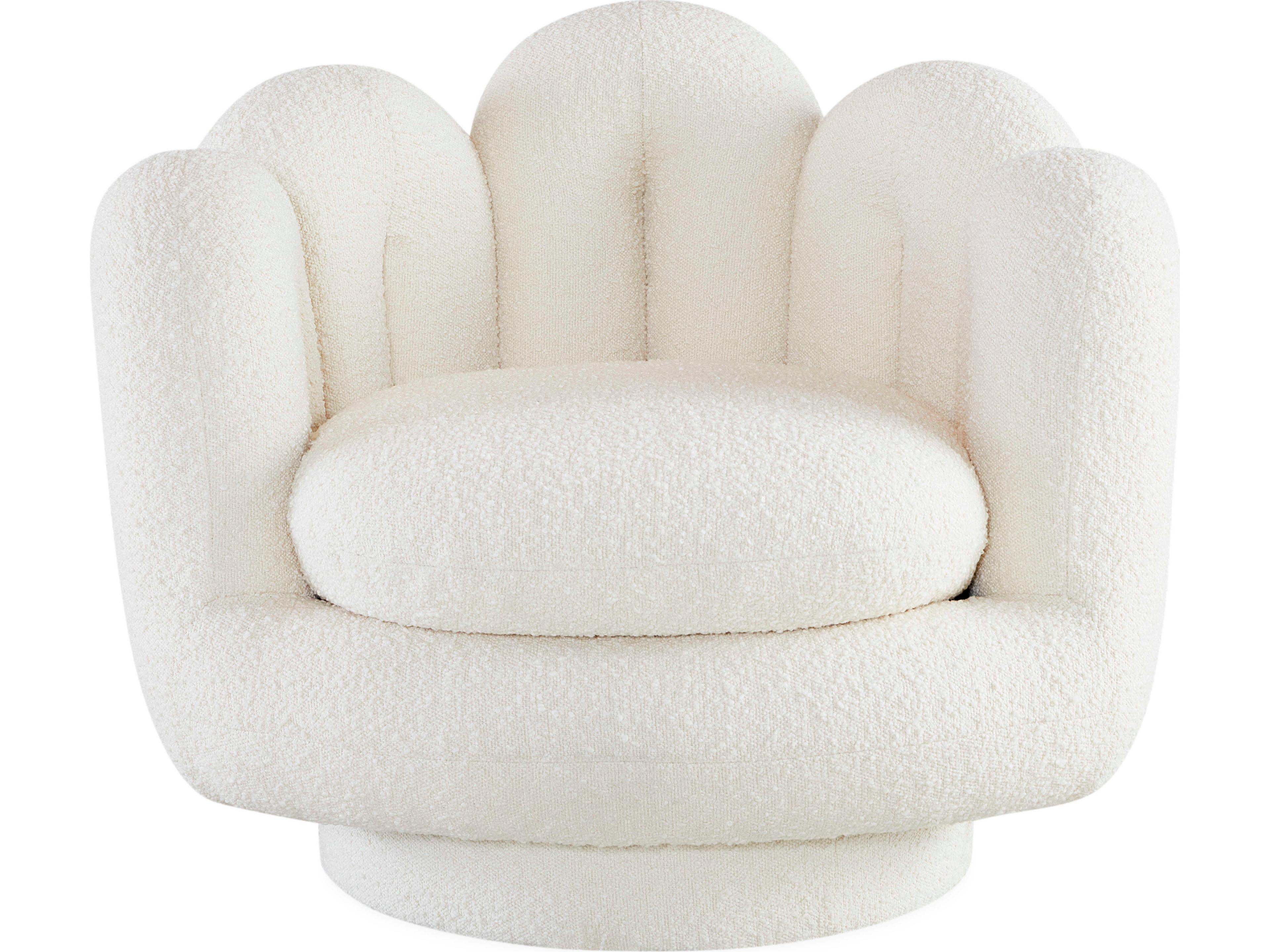 Jonathan Adler Serpentine Swivel White Accent Chair
