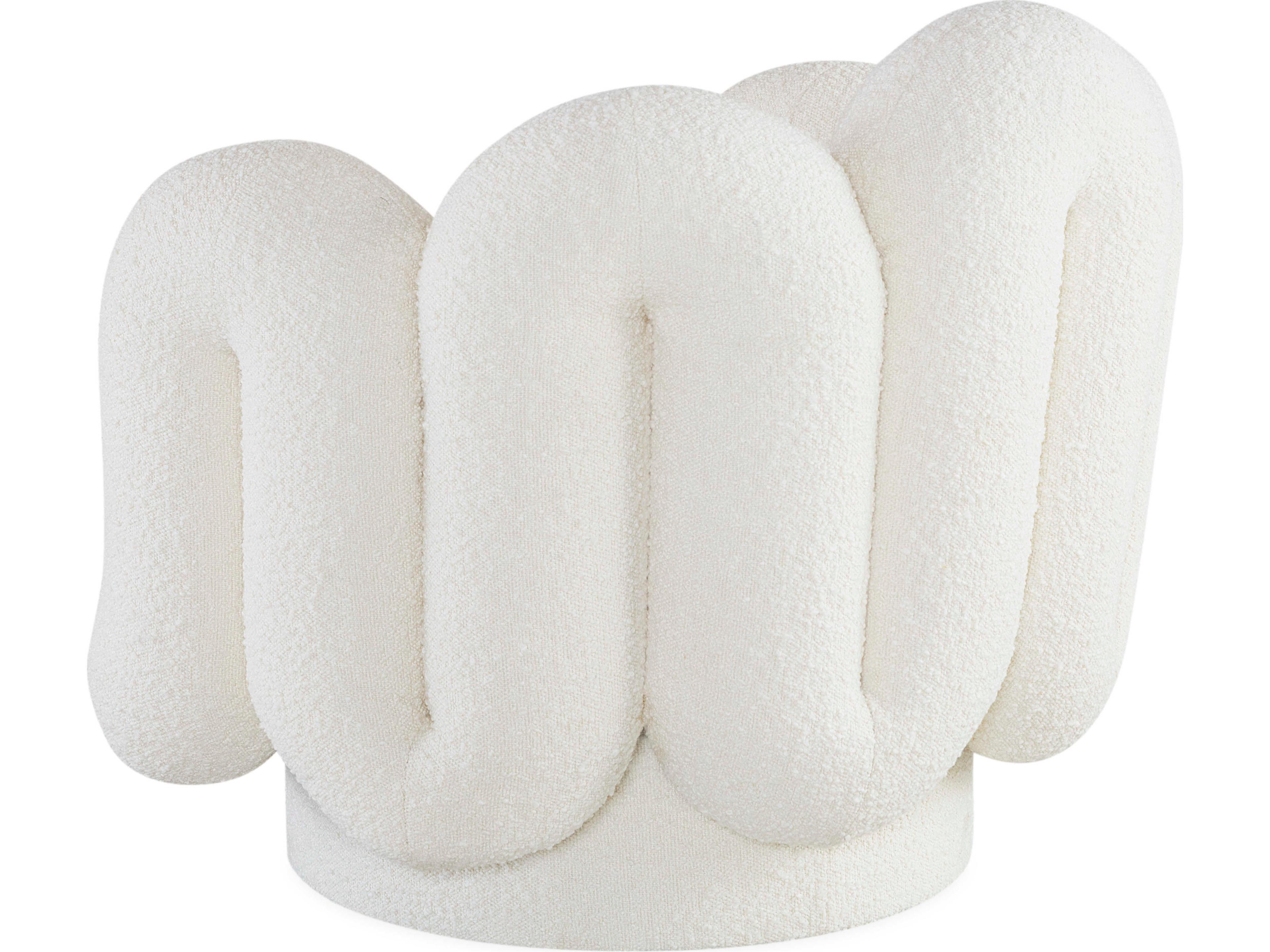Jonathan Adler Serpentine Swivel White Accent Chair