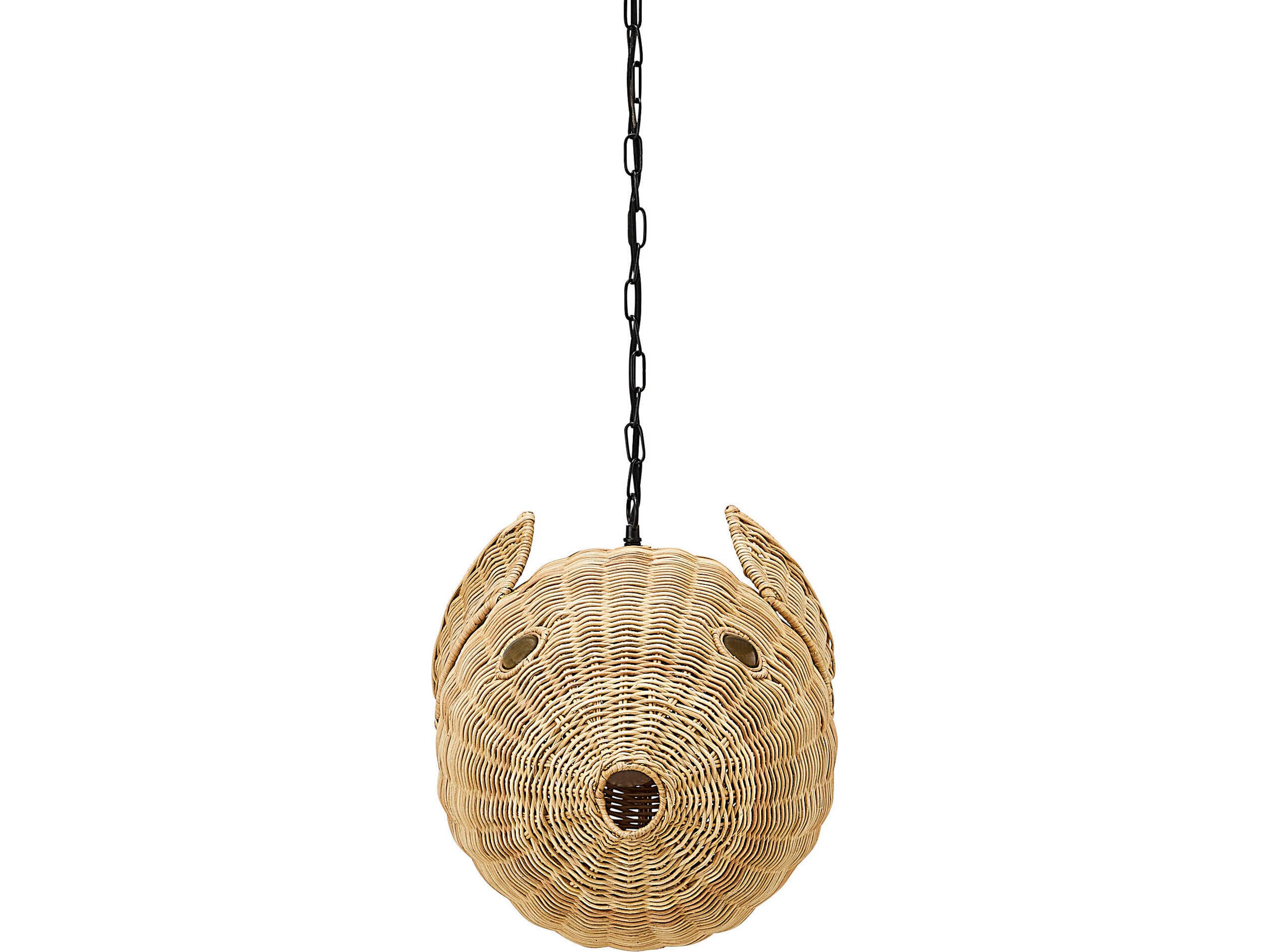 Jonathan Adler Wicker 1-Light Natural Rattan Brown Pendant