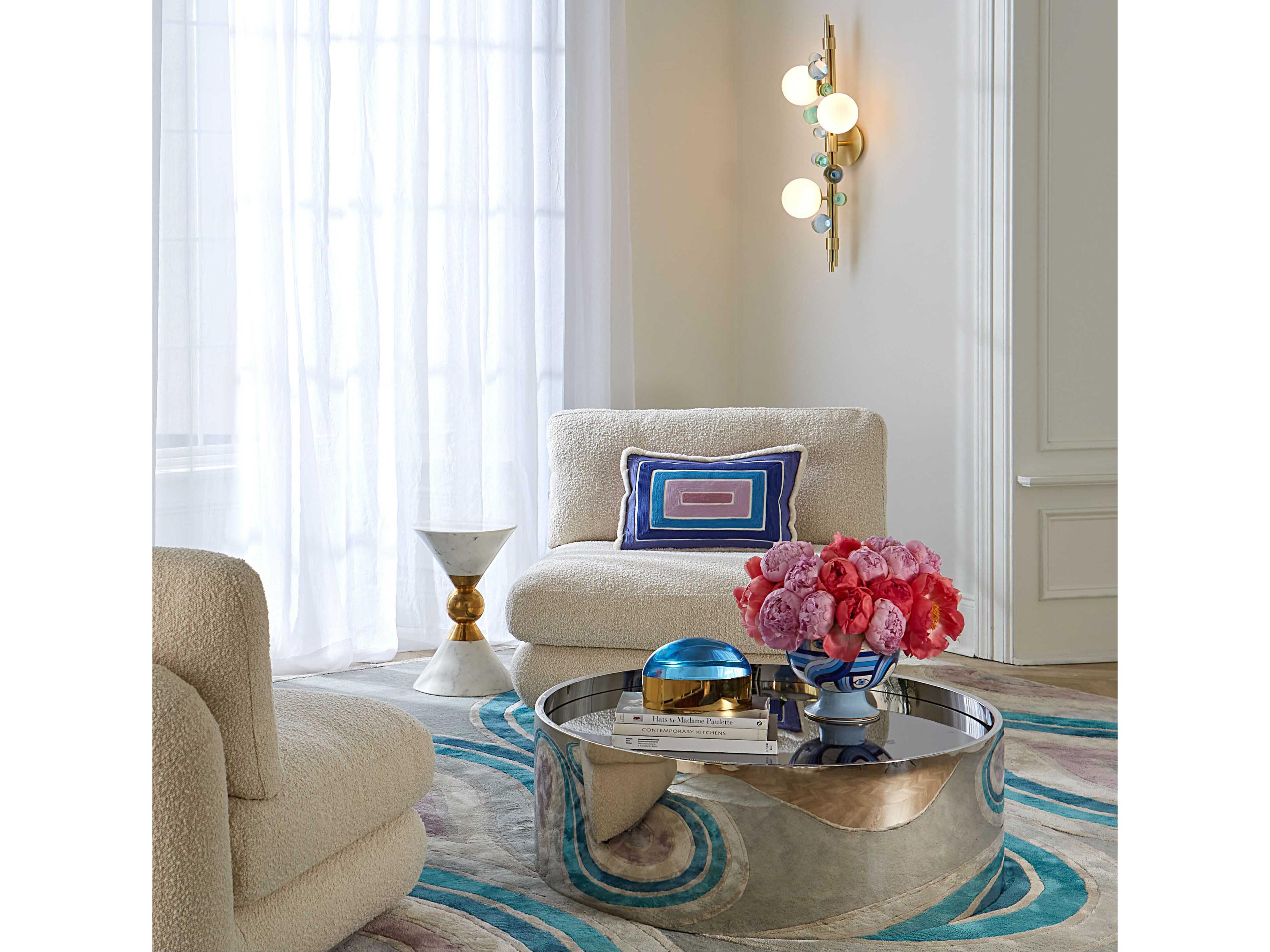 Jonathan Adler Globo 3-Light Brushed Brass Wall Sconce