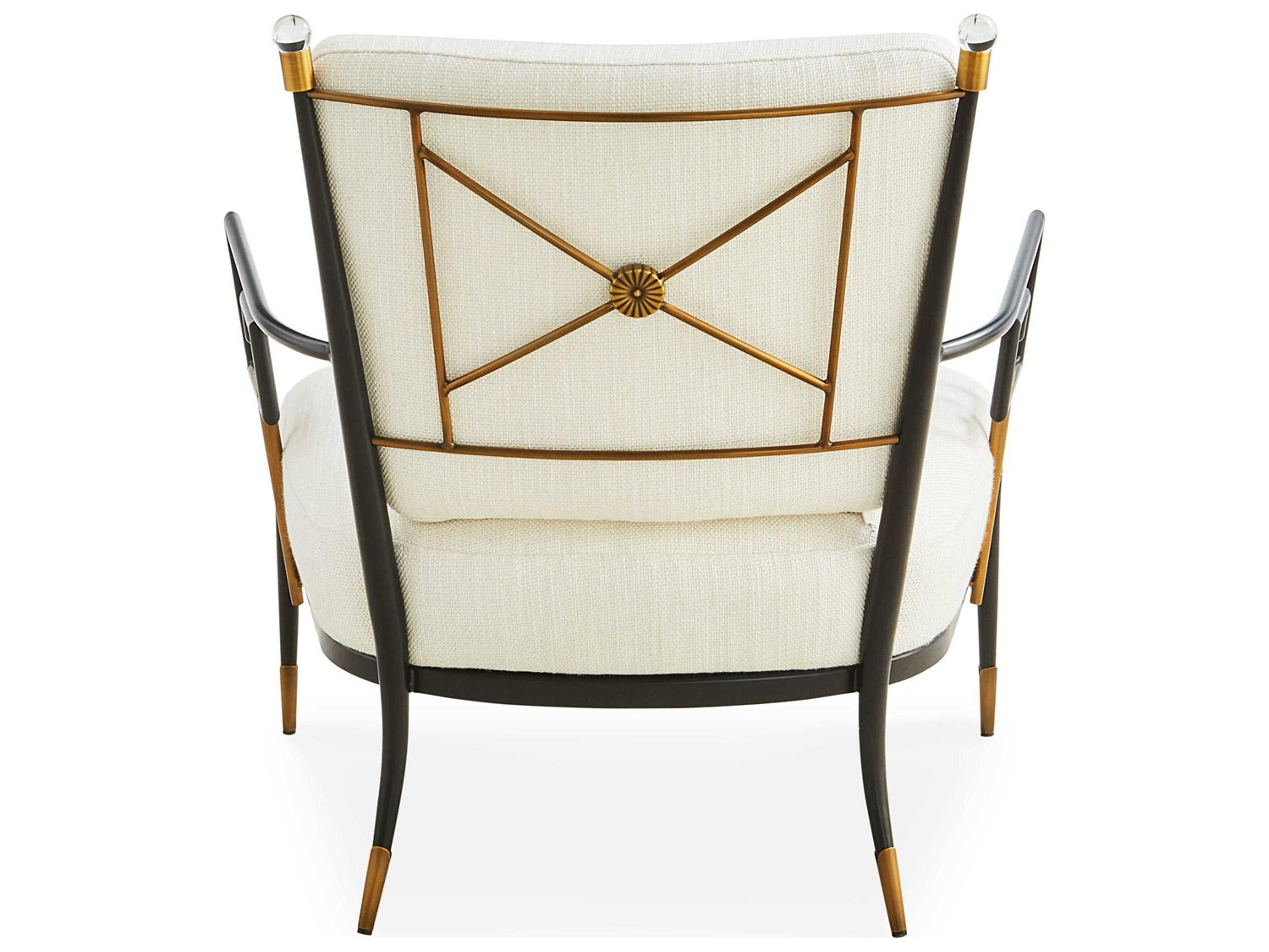 Jonathan Adler Rider White Fabric Accent Chair