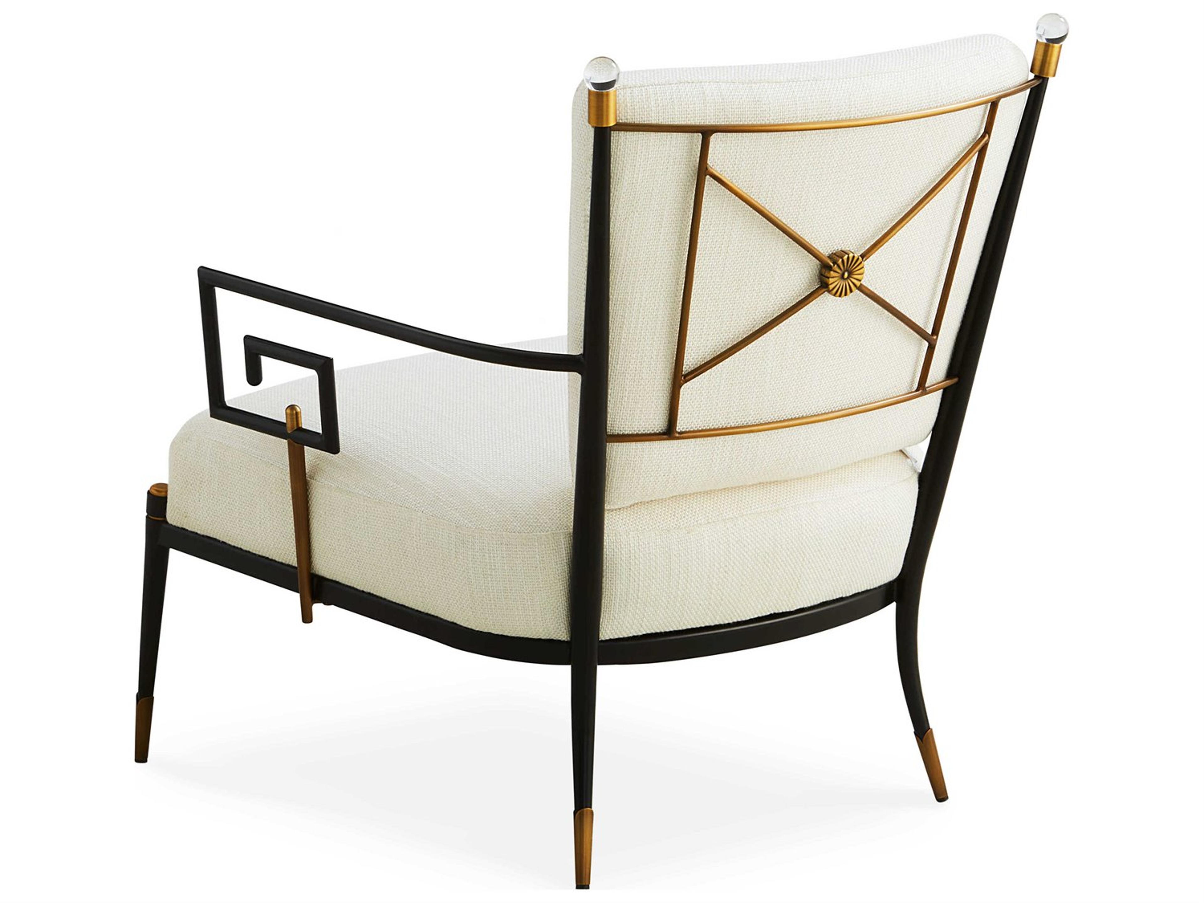 Jonathan Adler Rider White Fabric Accent Chair