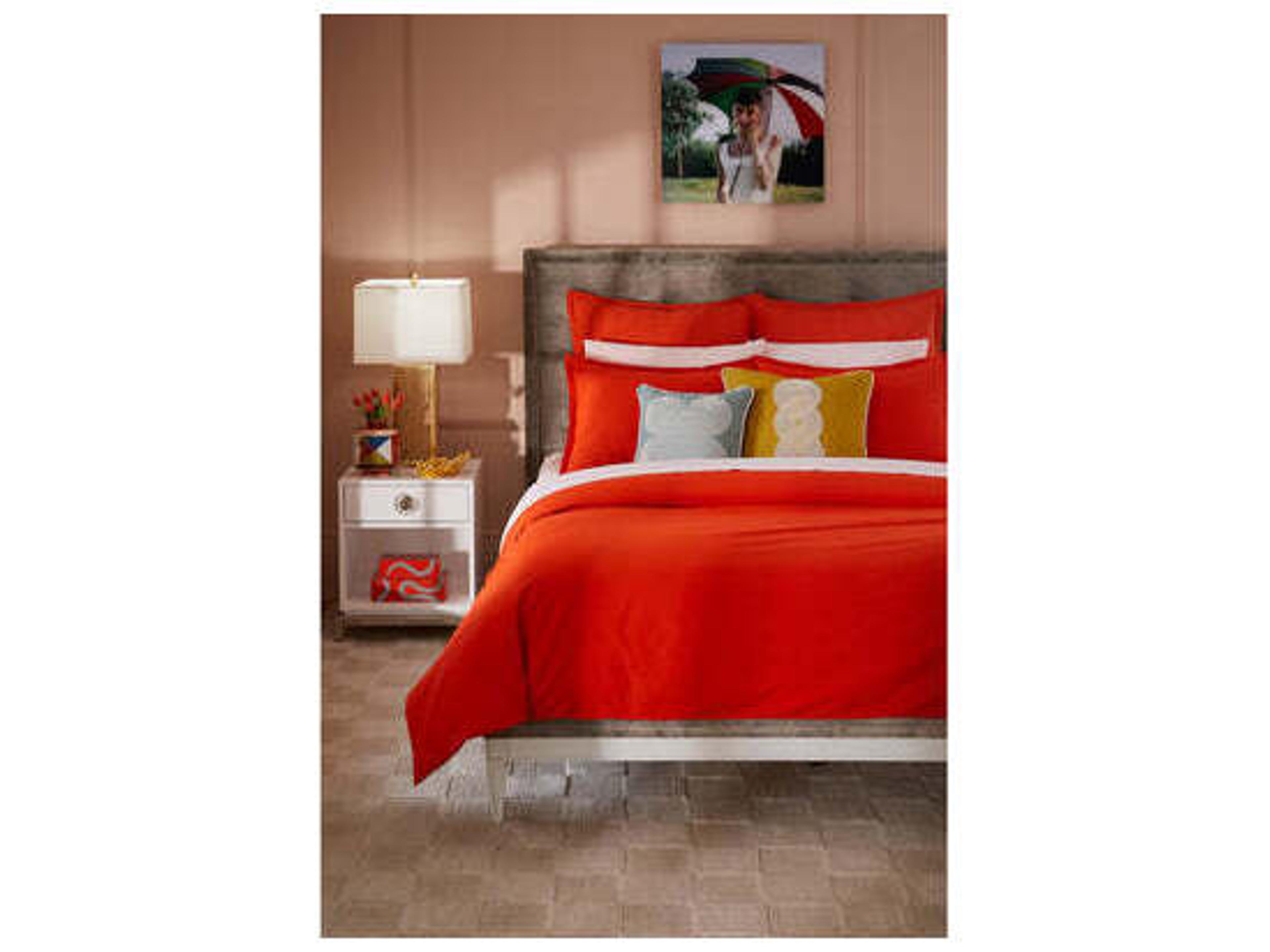 Jonathan Adler Lampert Gray Upholstered Queen Platform Bed