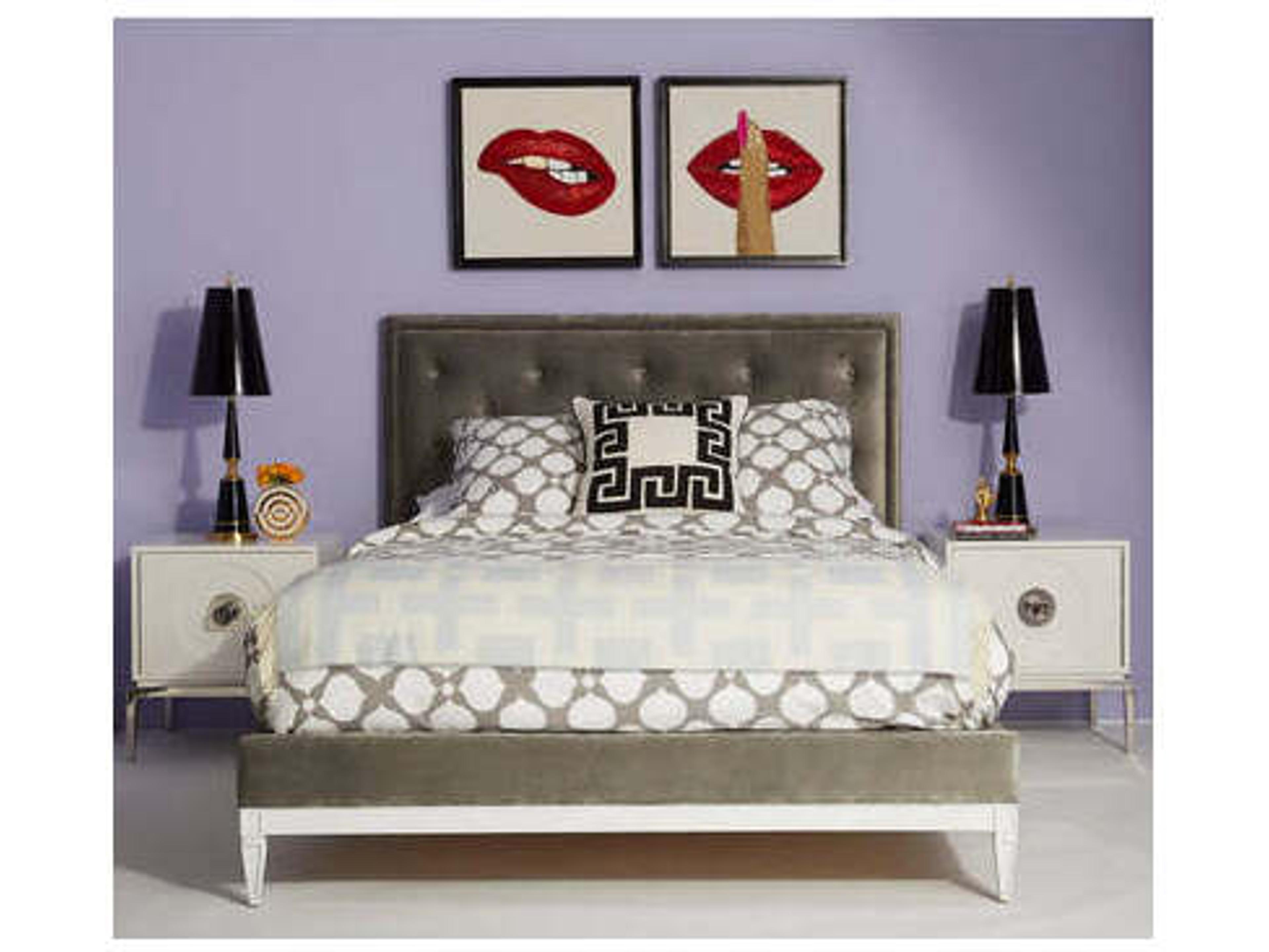 Jonathan Adler Lampert Gray Upholstered King Platform Bed