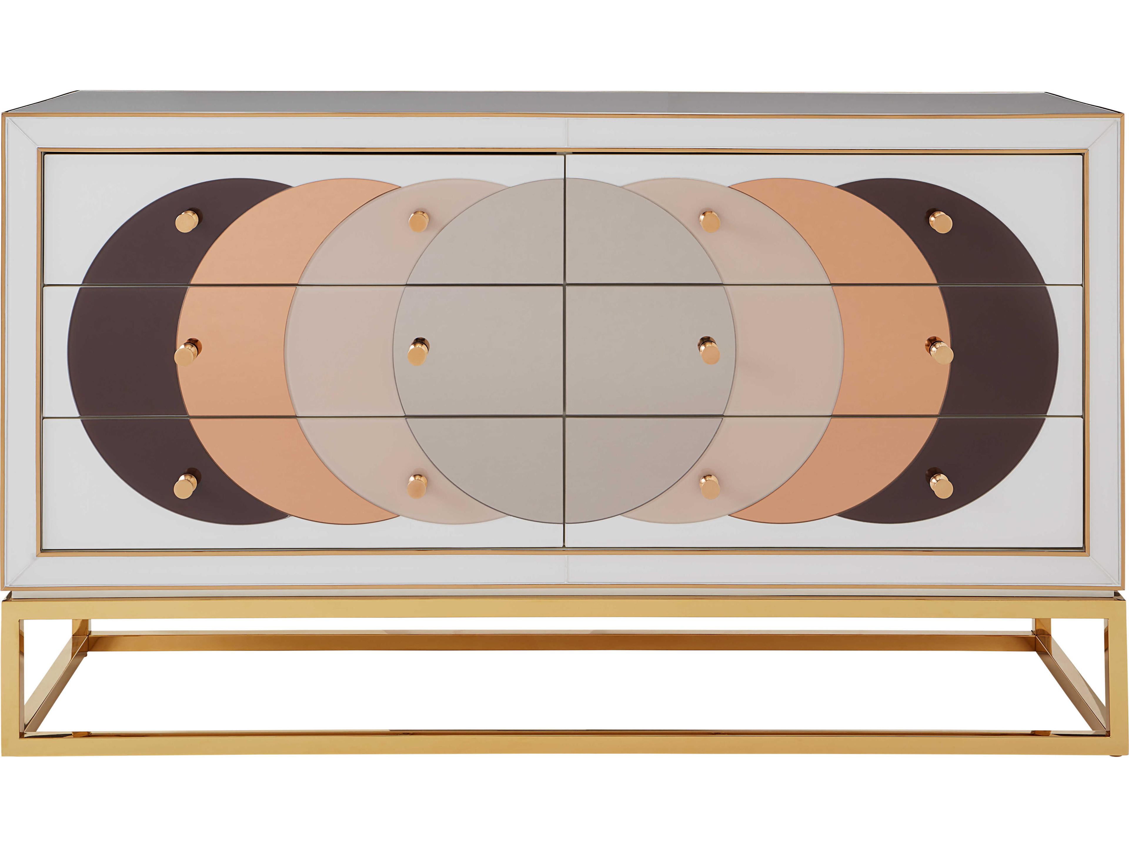 Jonathan Adler Chambeige 58" Polished Brass Multi Sideboard