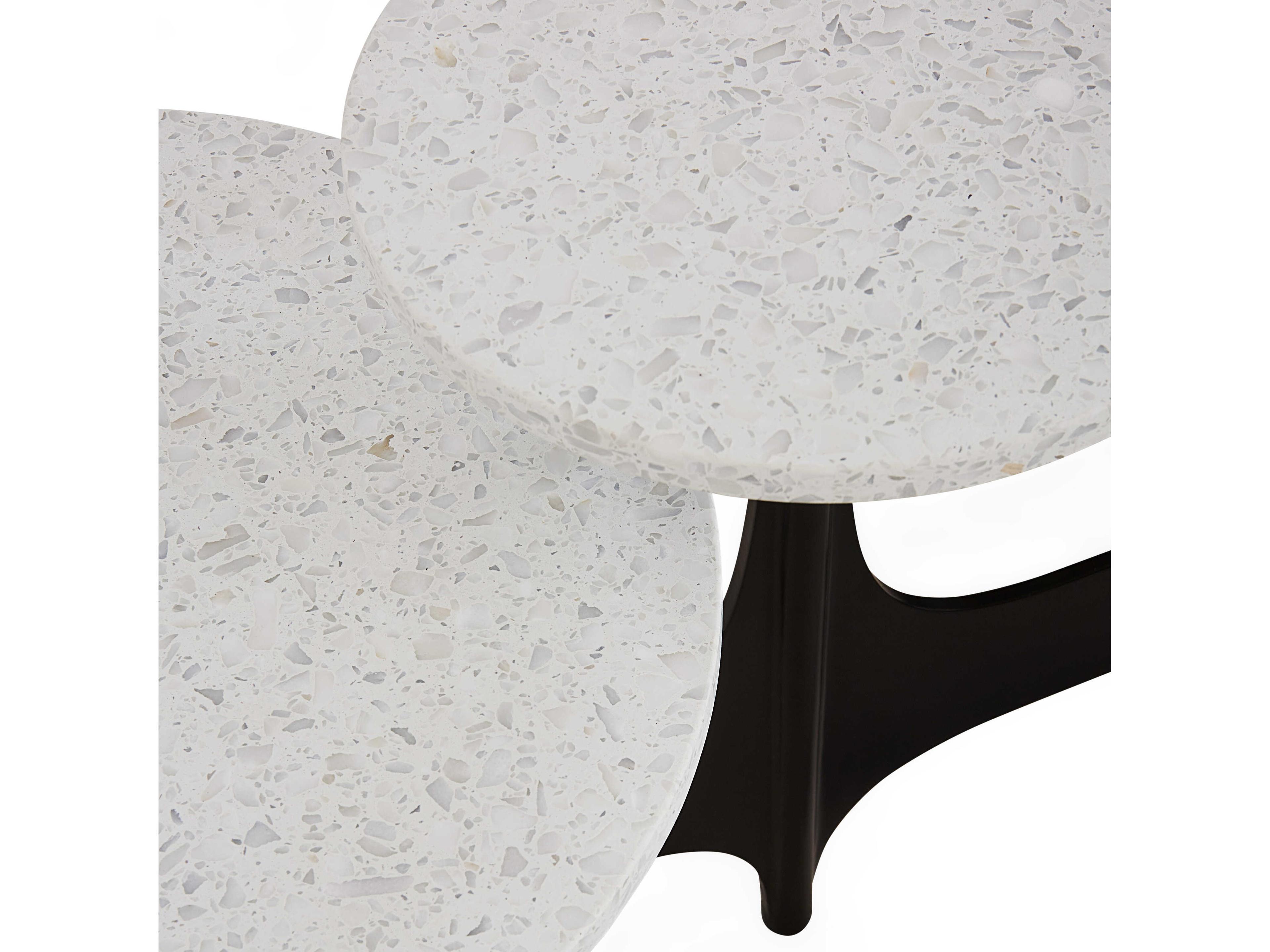 Jonathan Adler Milano Round Stone Black Coffee Table