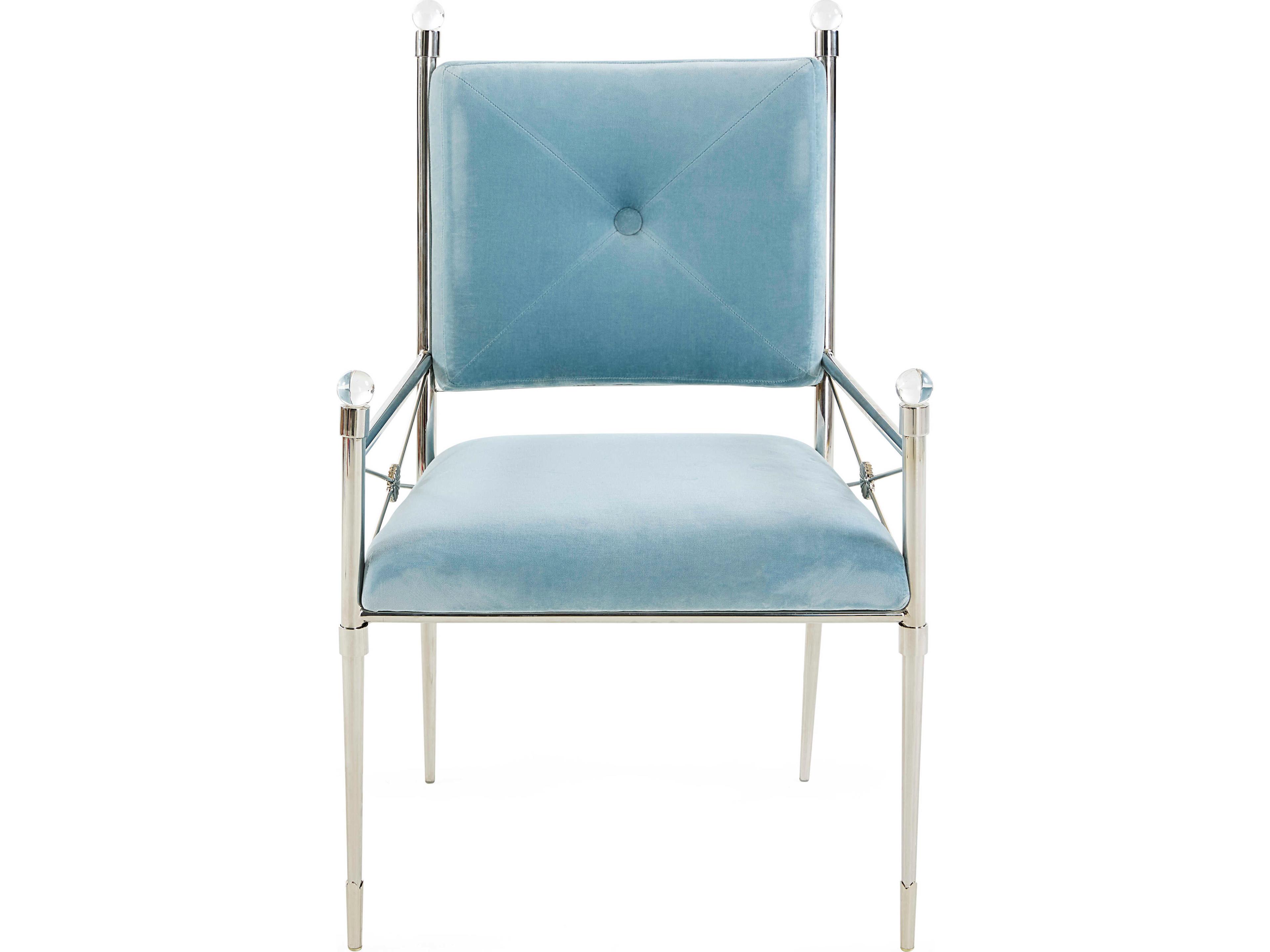 Jonathan Adler Rider Blue Velvet Accent Chair