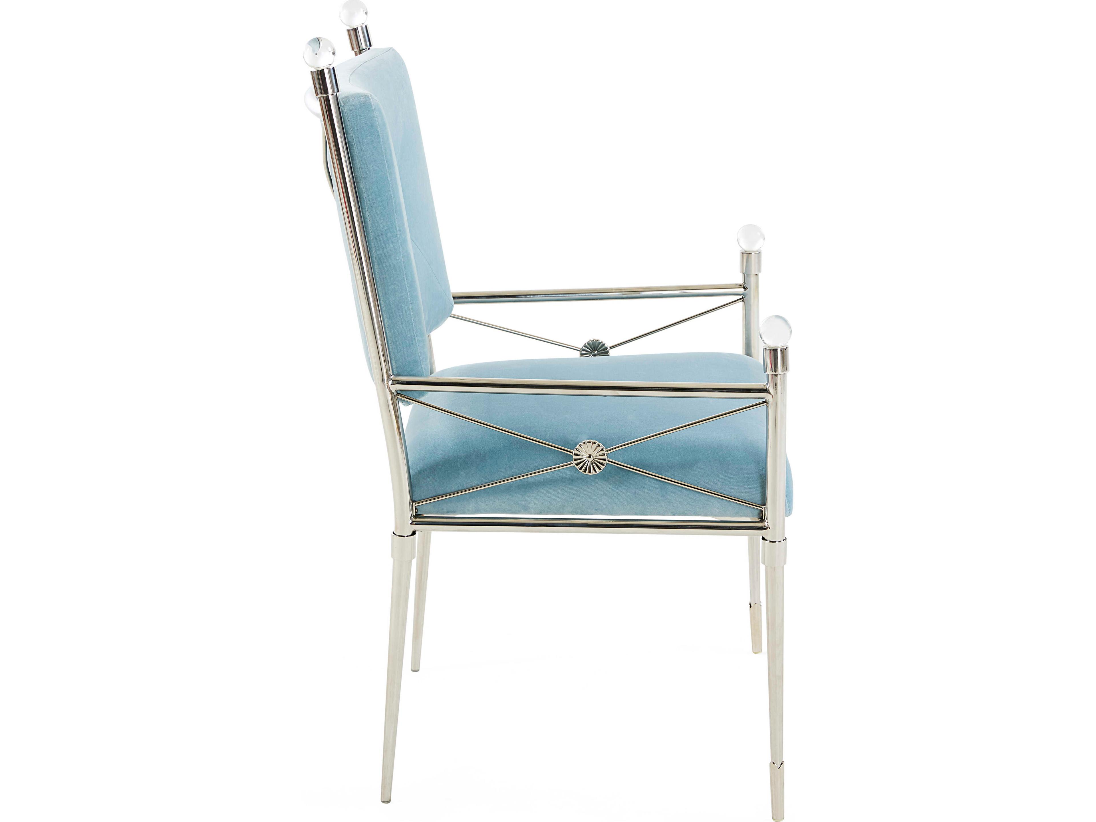 Jonathan Adler Rider Blue Velvet Accent Chair