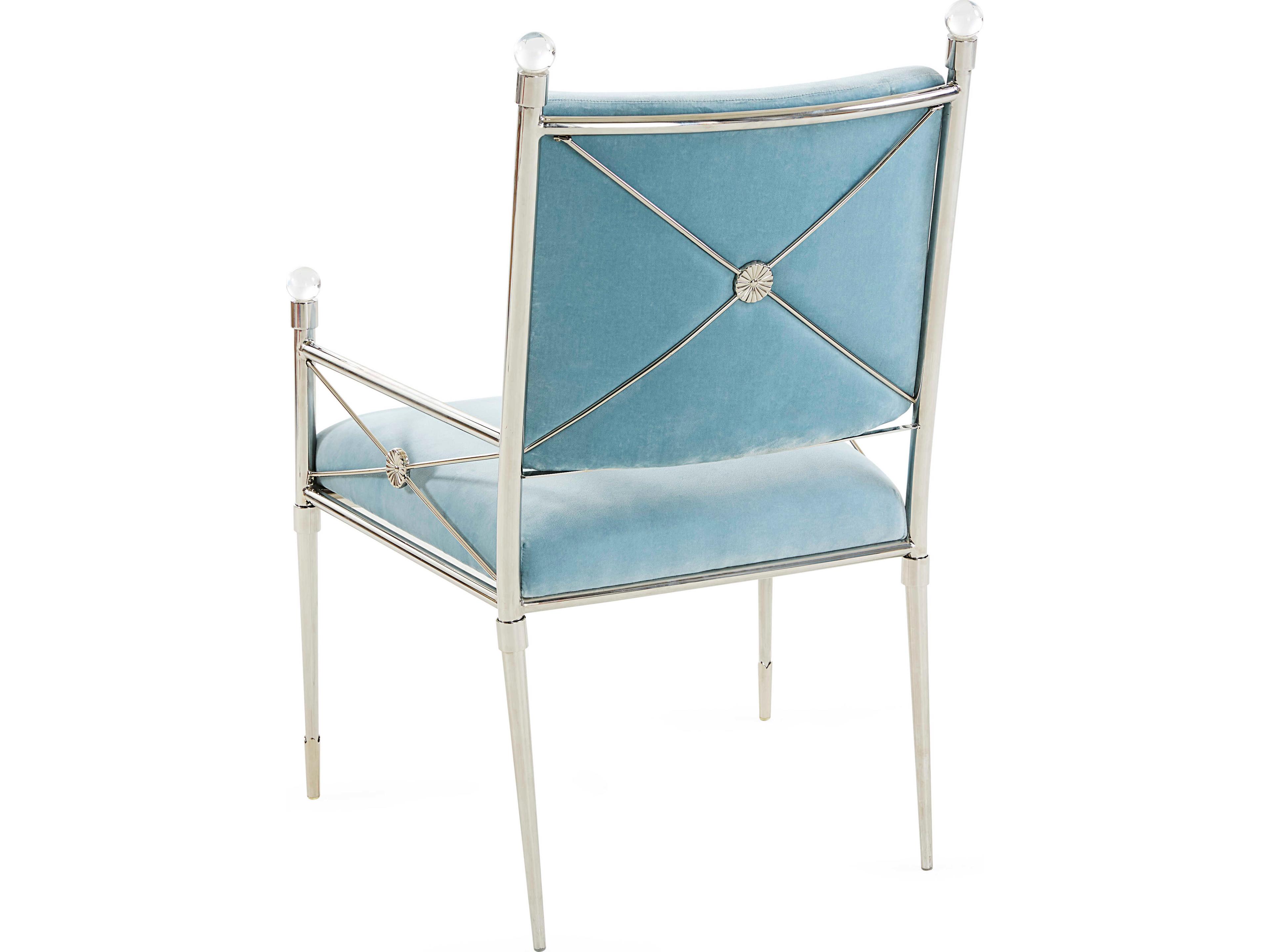 Jonathan Adler Rider Blue Velvet Accent Chair