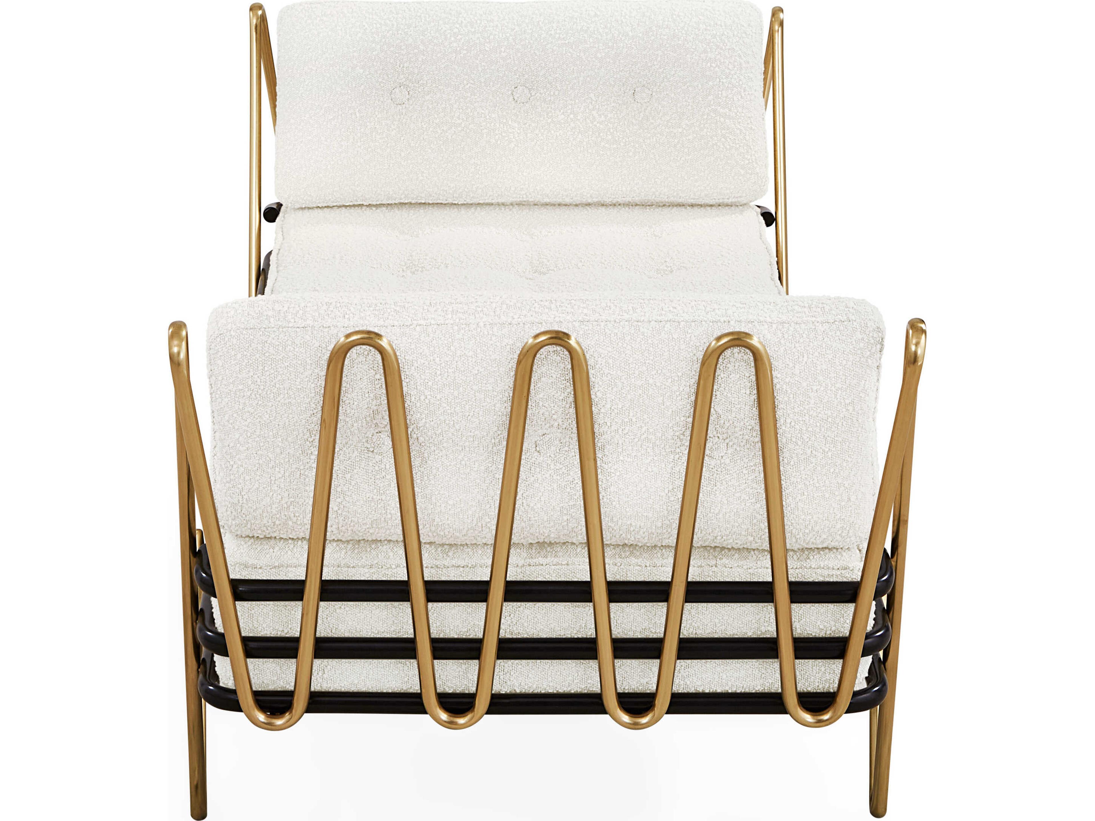 Jonathan Adler Maxime Polished Brass Black Olympus Oatmeal White Upholstered Daybed Bed