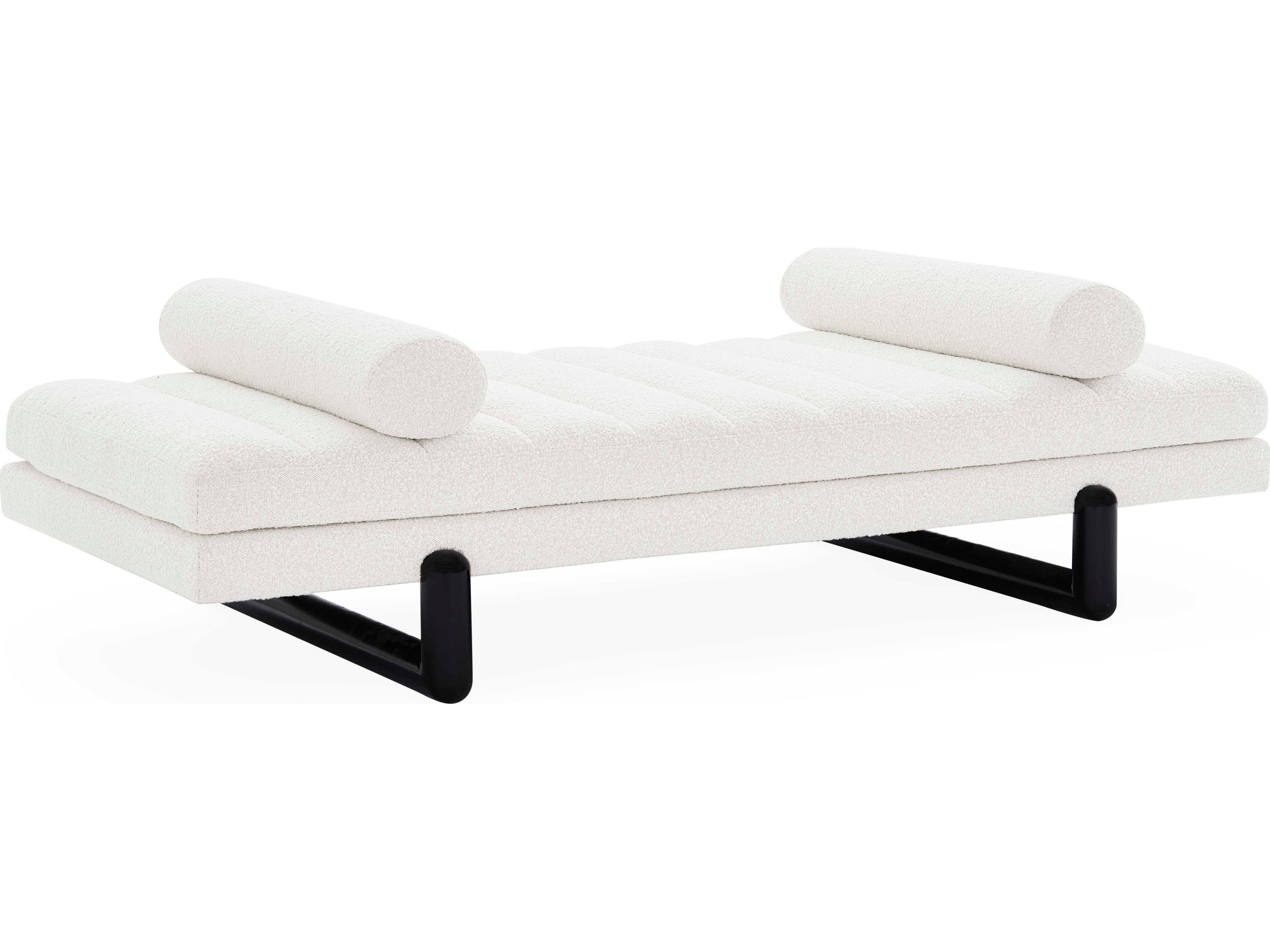 Aspen Black Olympus Ivory White Upholstered Twin Daybed Bed