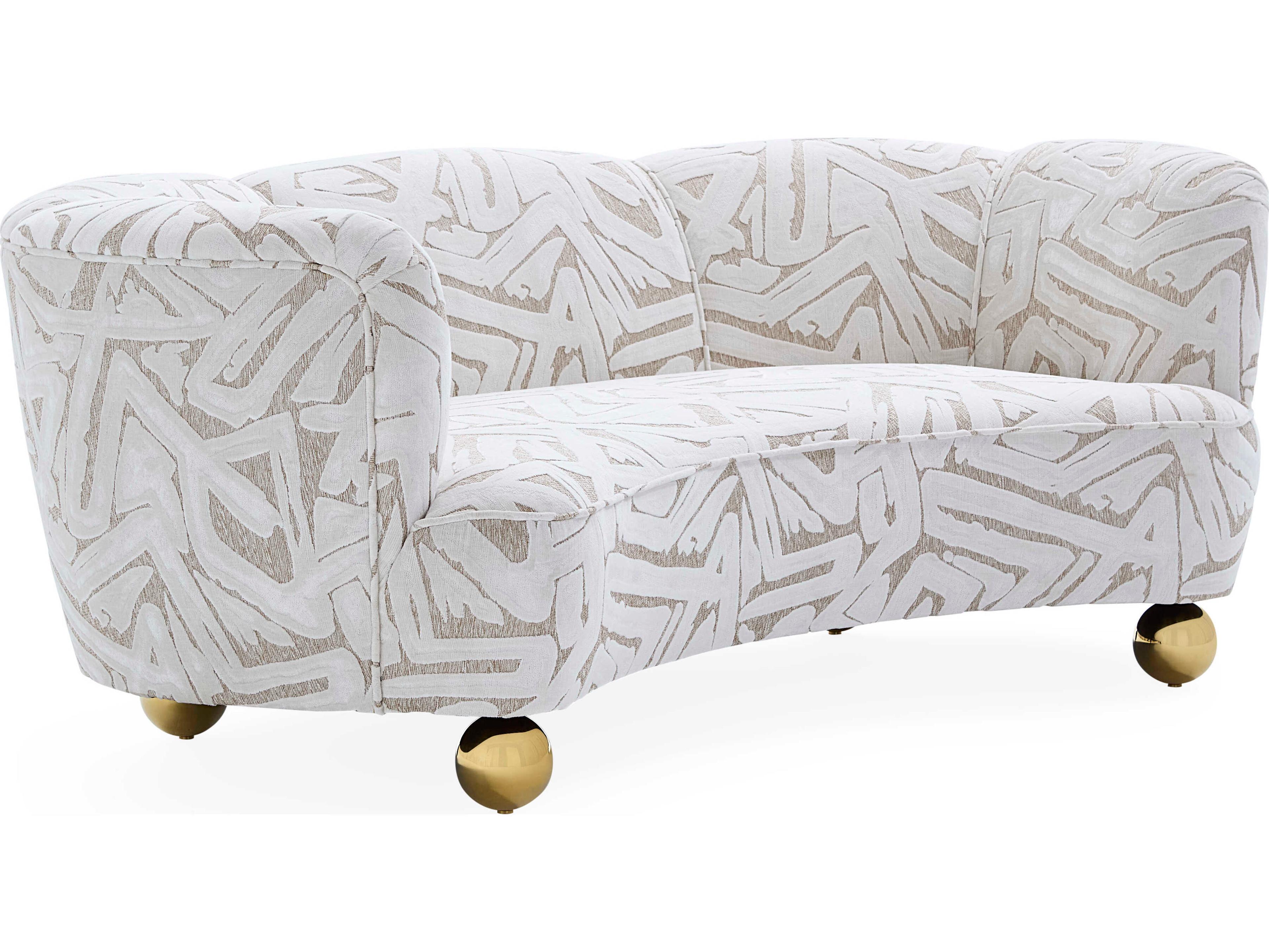 Parker Abstract Natural White Upholstered Sofa
