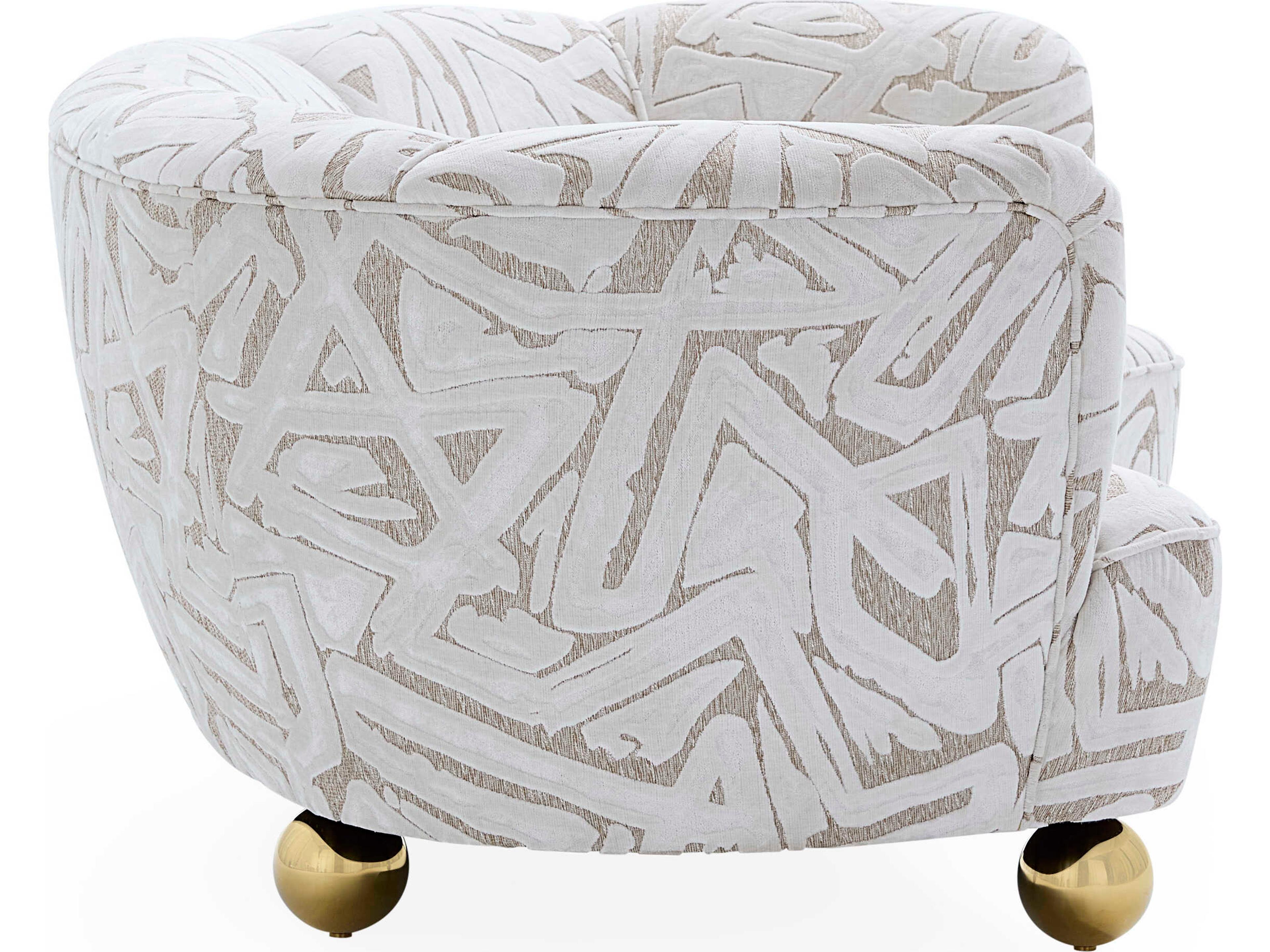 Jonathan Adler Parker Abstract Natural White Upholstered Sofa