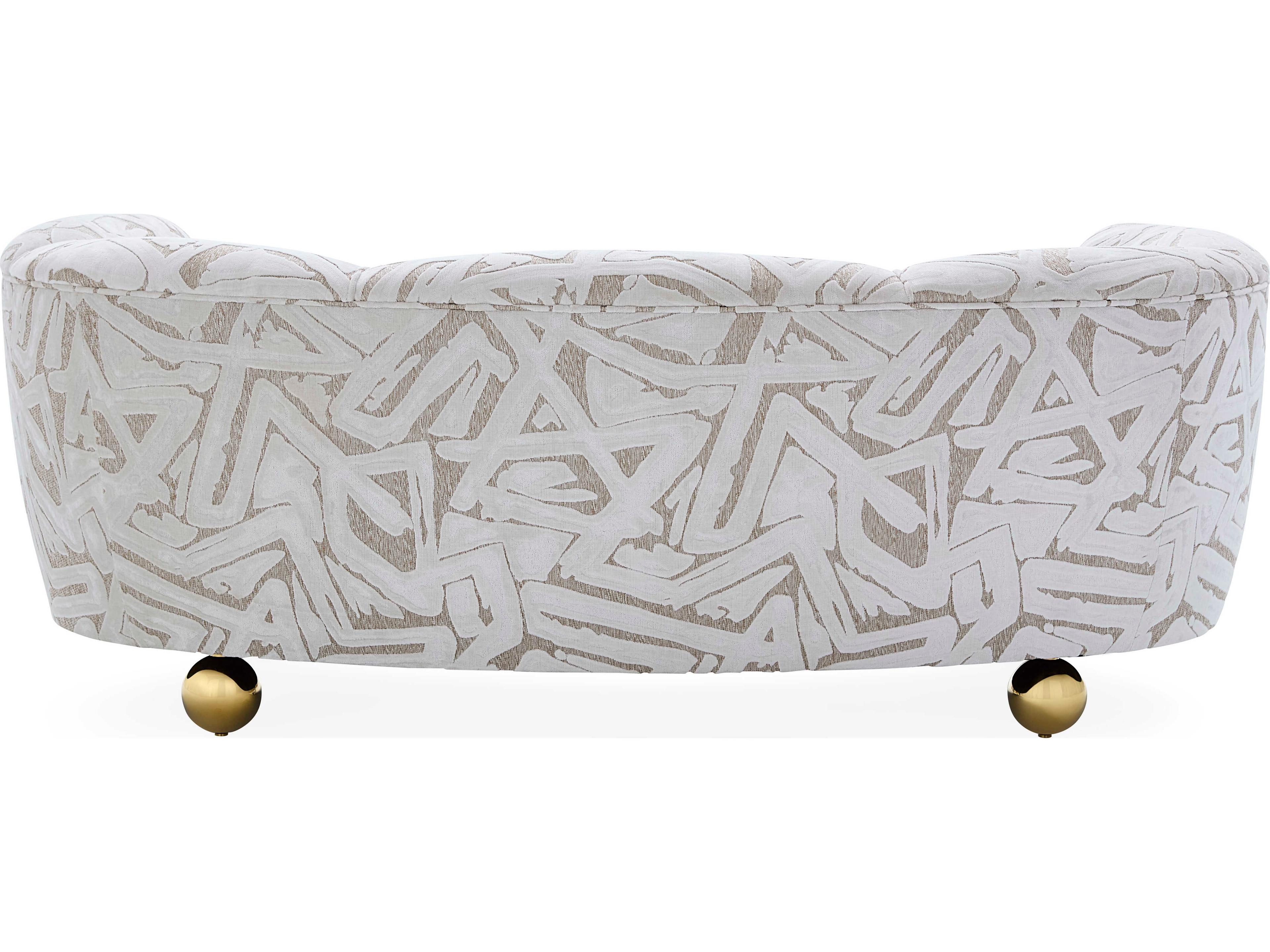 Jonathan Adler Parker Abstract Natural White Upholstered Sofa