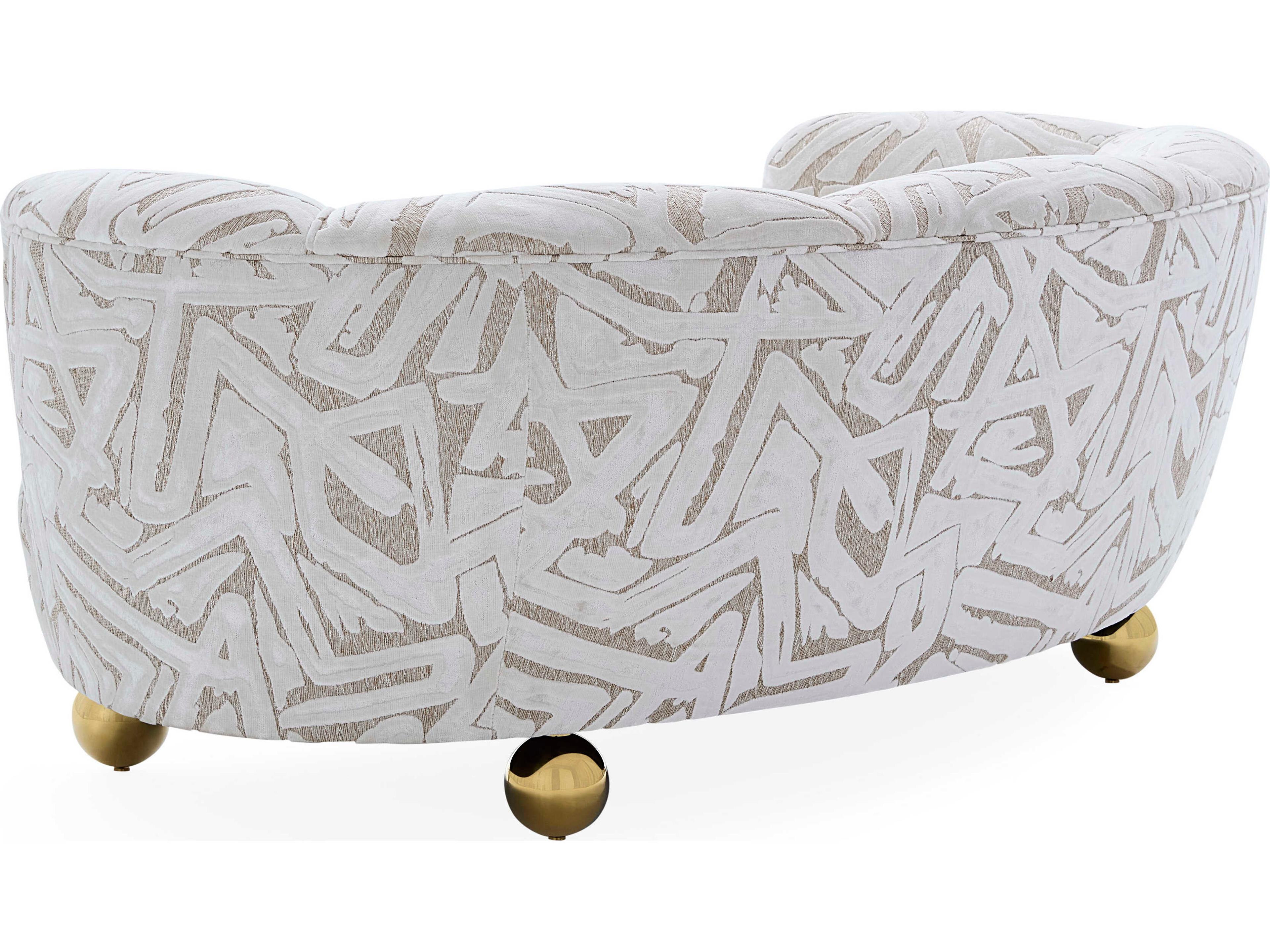 Jonathan Adler Parker Abstract Natural White Upholstered Sofa