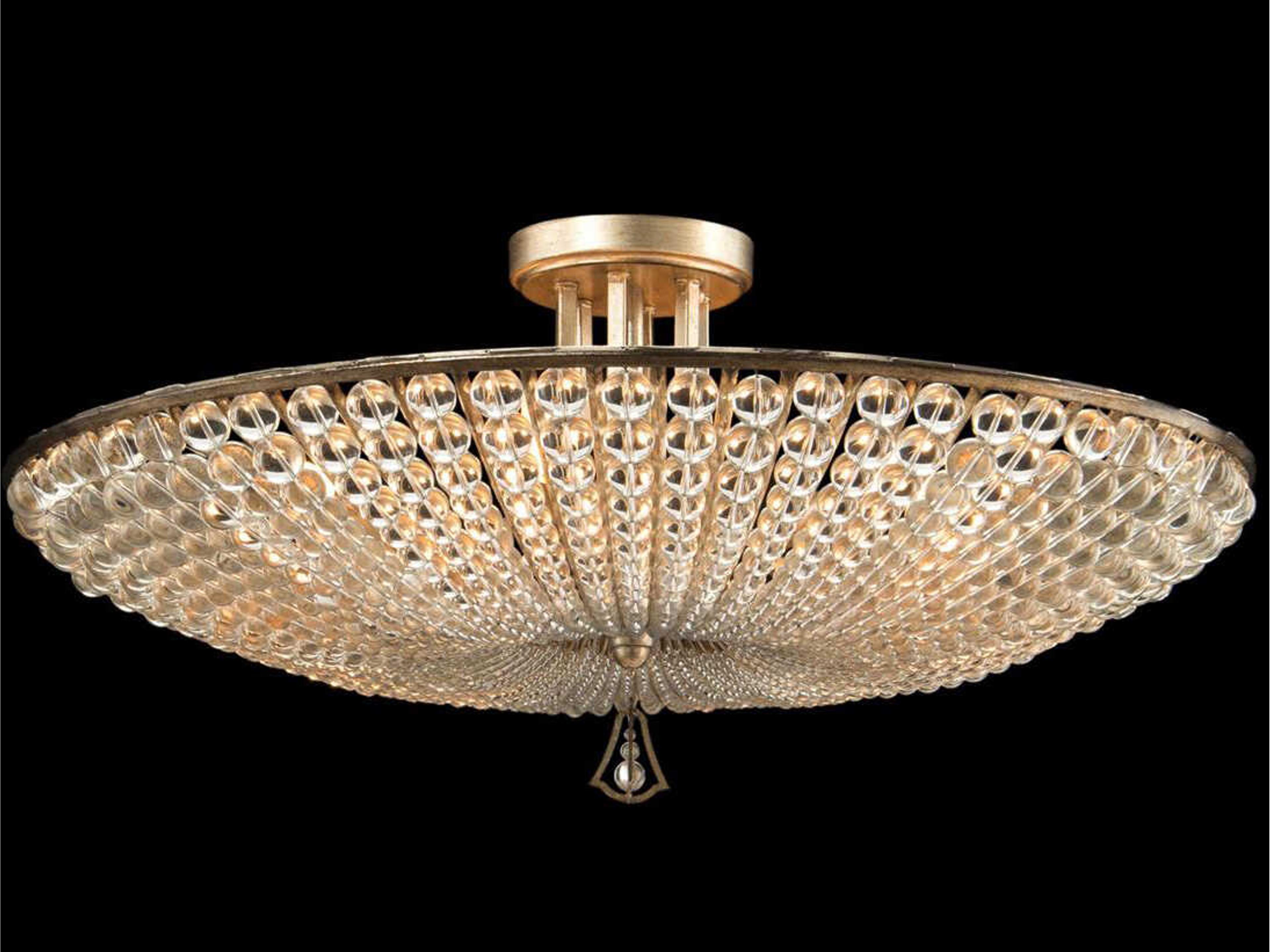 John Richard Mark McDowell Beaded 6-Light Antique Silver Semi Flush Mount