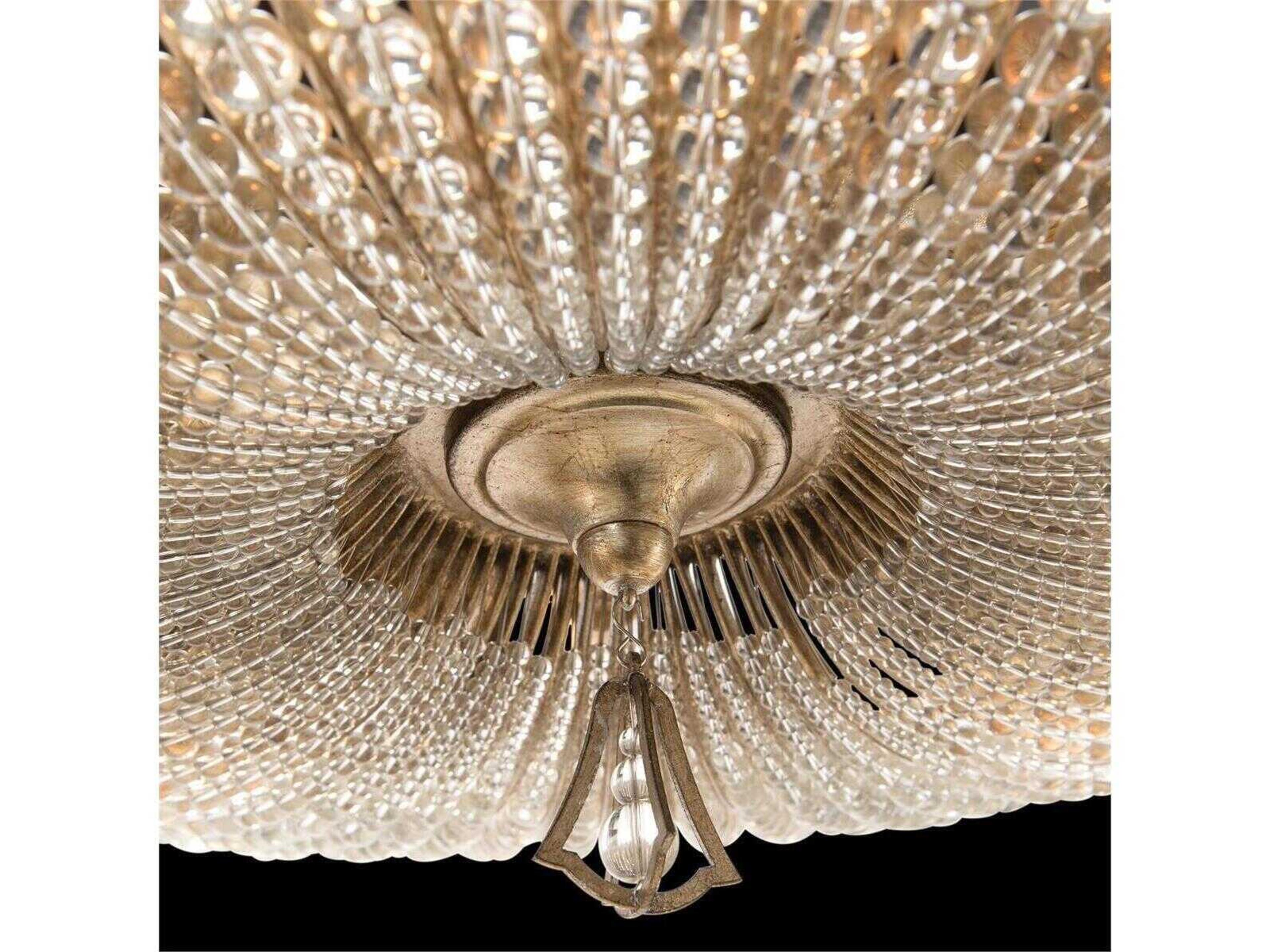 John Richard Mark McDowell Beaded 6-Light Antique Silver Semi Flush Mount