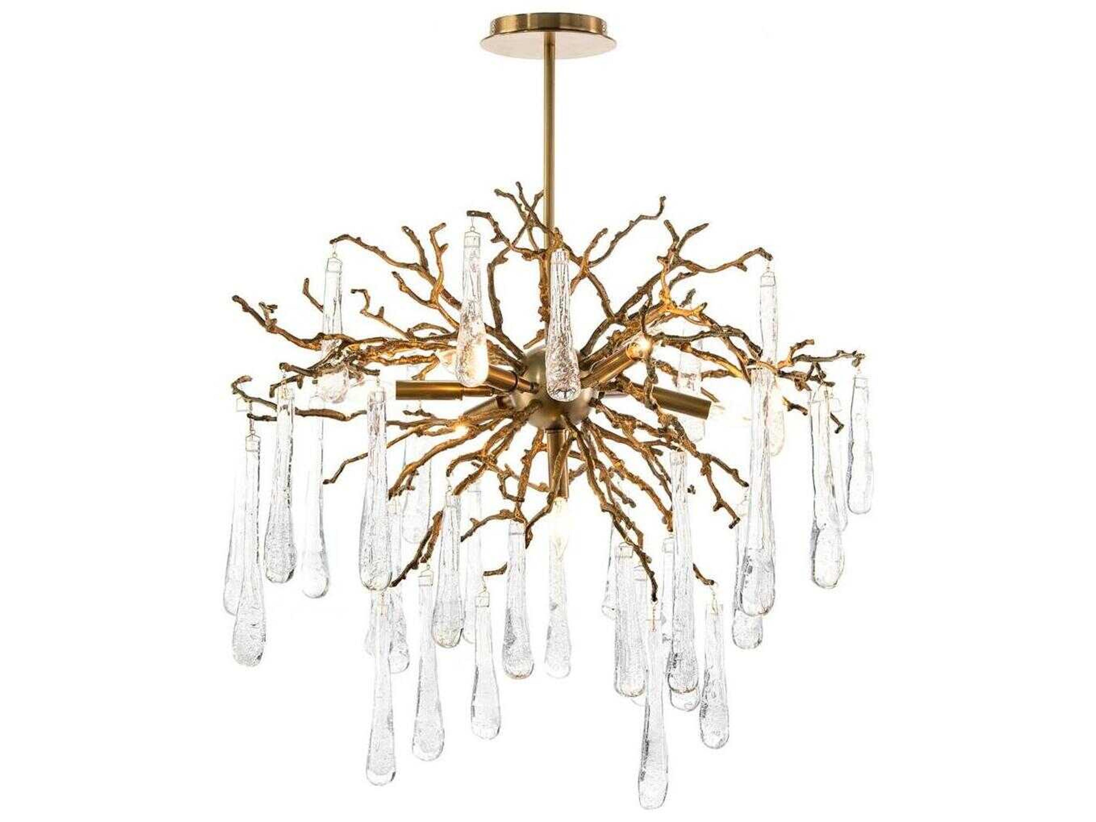 Teardrop Chandelier Mark McDowell Brass and Glass