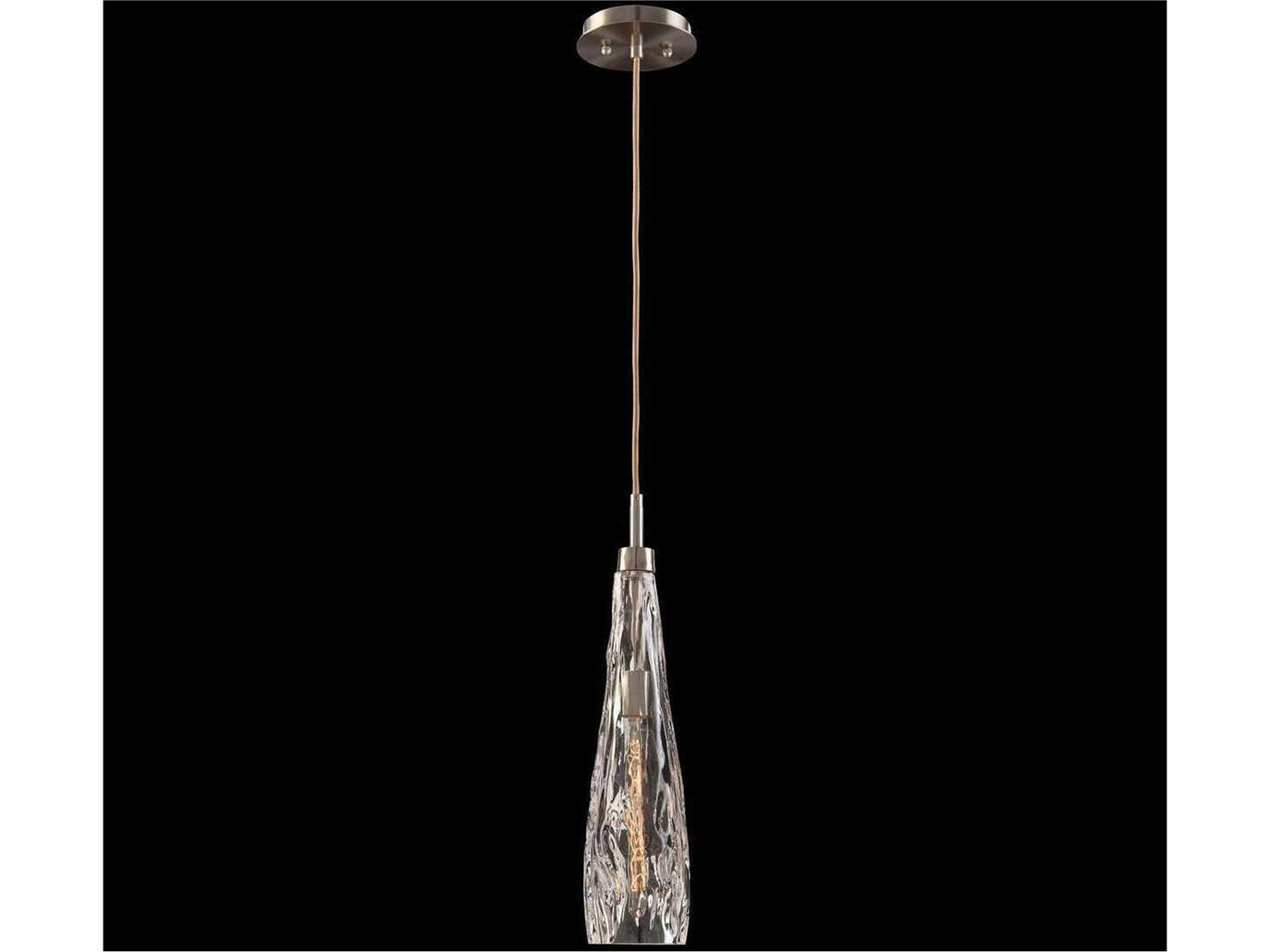 John Richard Mark Mcdowell 1-Light Brushed Nickel Glass Mini Pendant