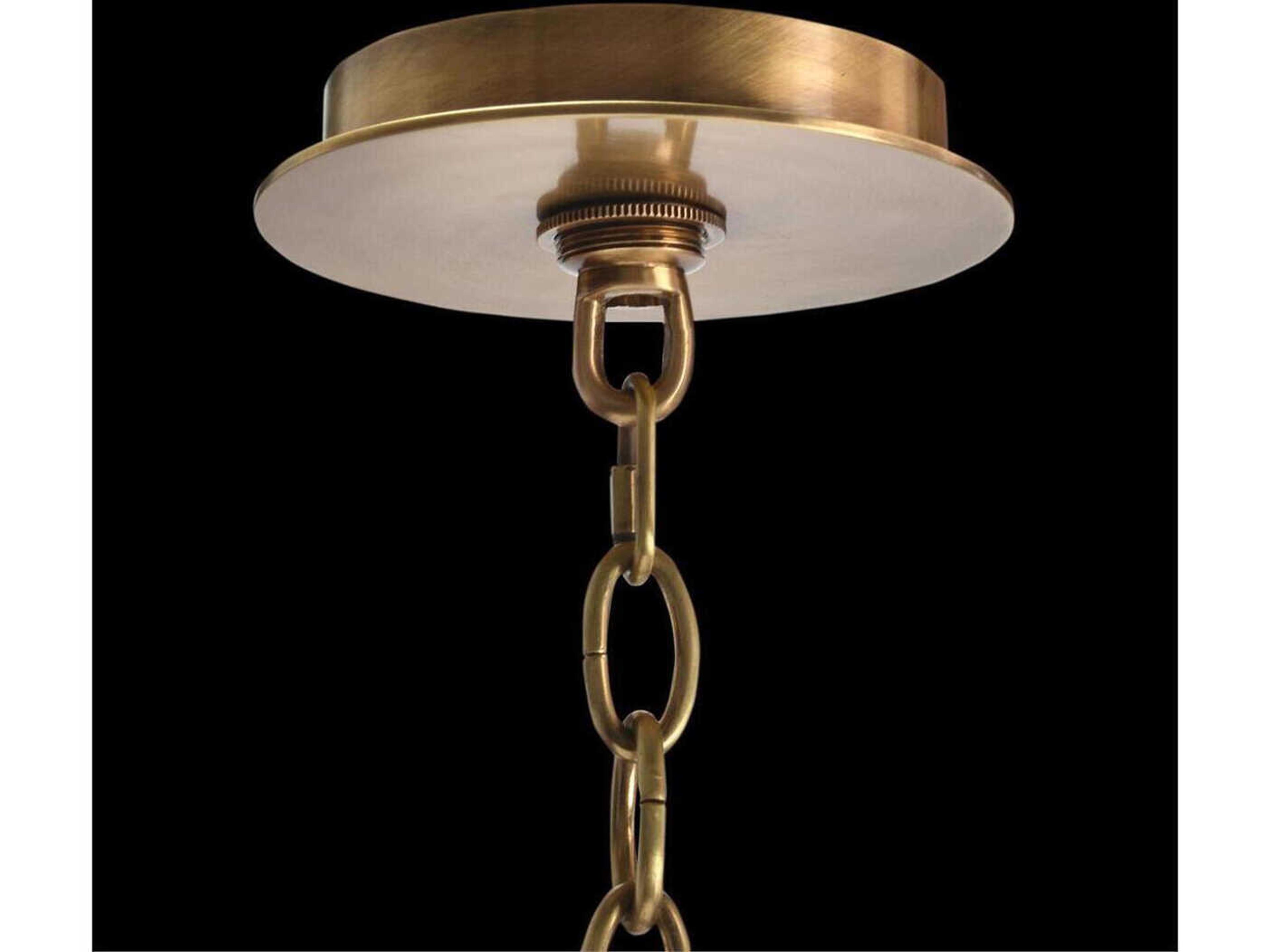 John Richard 6-Light Antique Brass Acrylic Clear Candelabra Chandelier