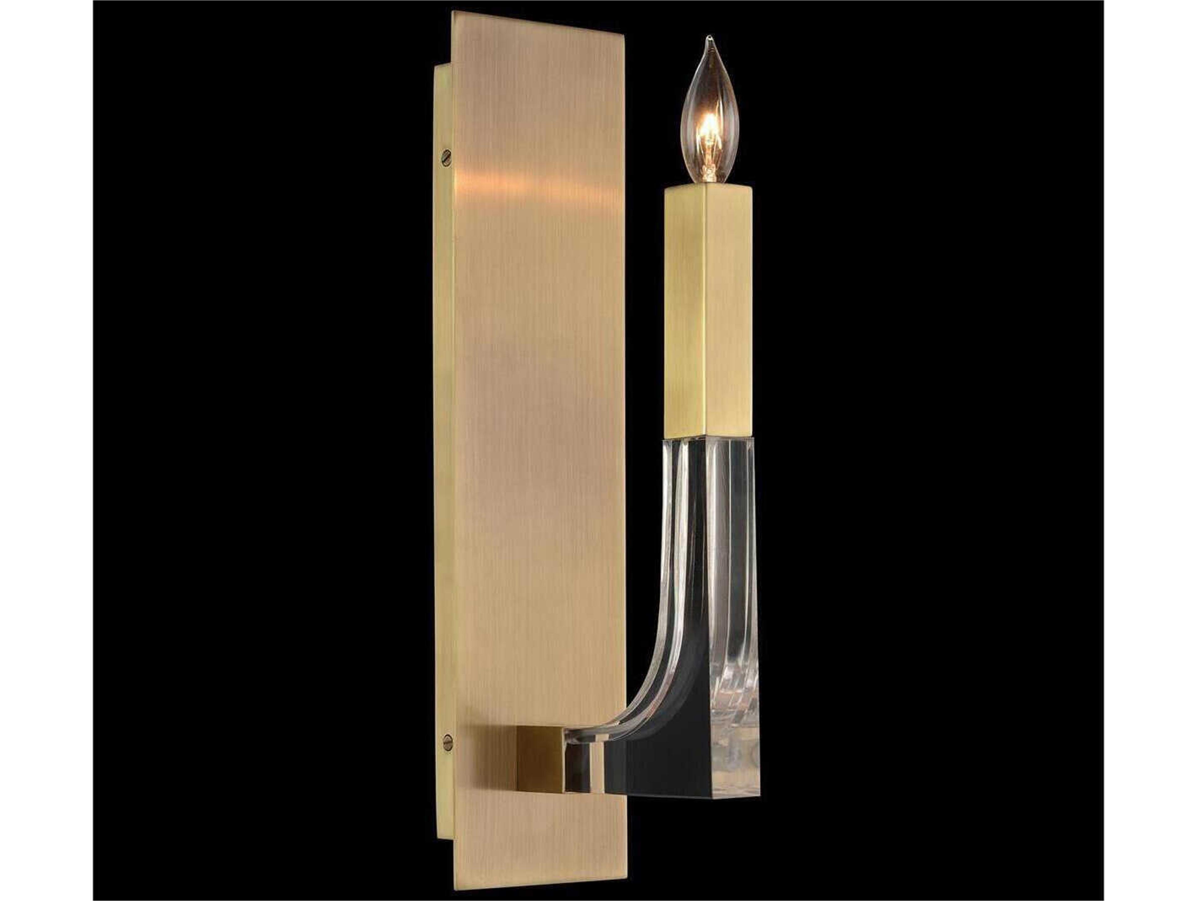 John Richard 1-Light Acrylic Antique Brass Clear Wall Sconce