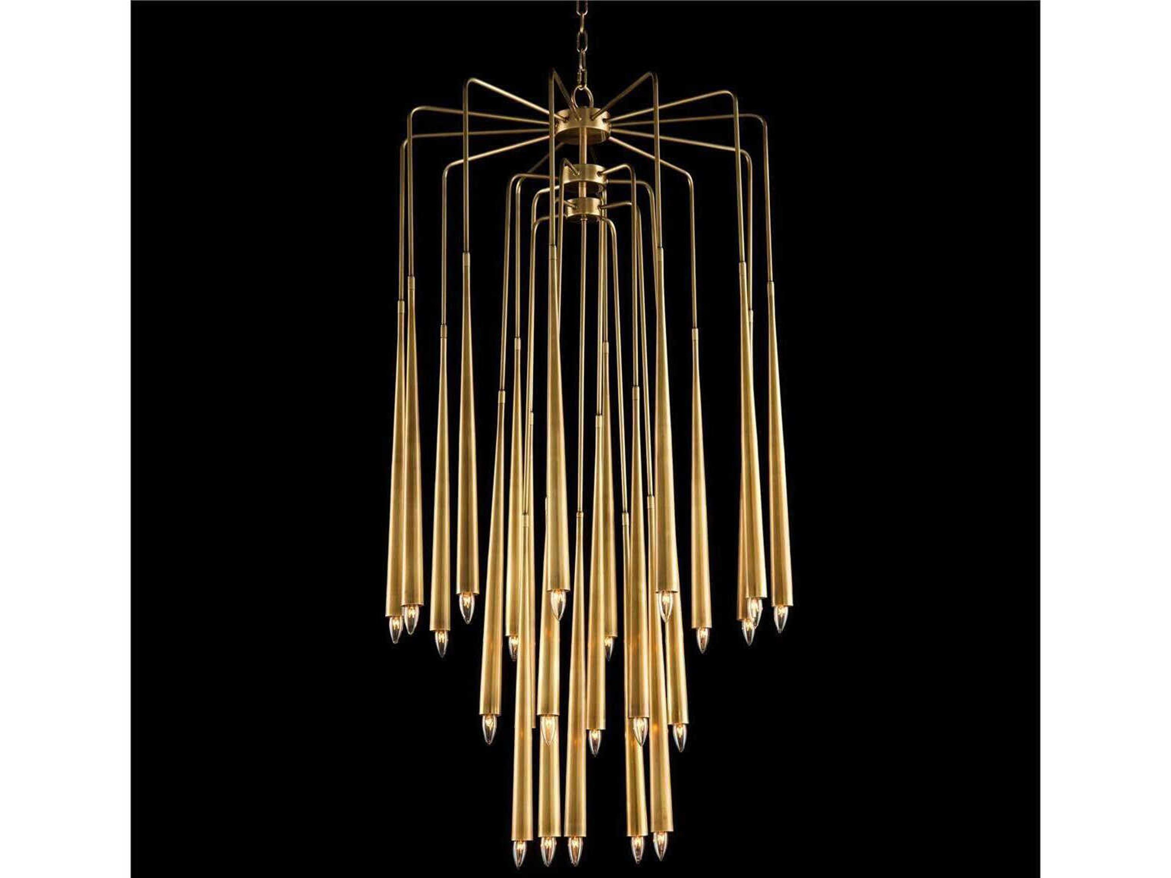 Hans 23-Light Brass Linear Chandelier