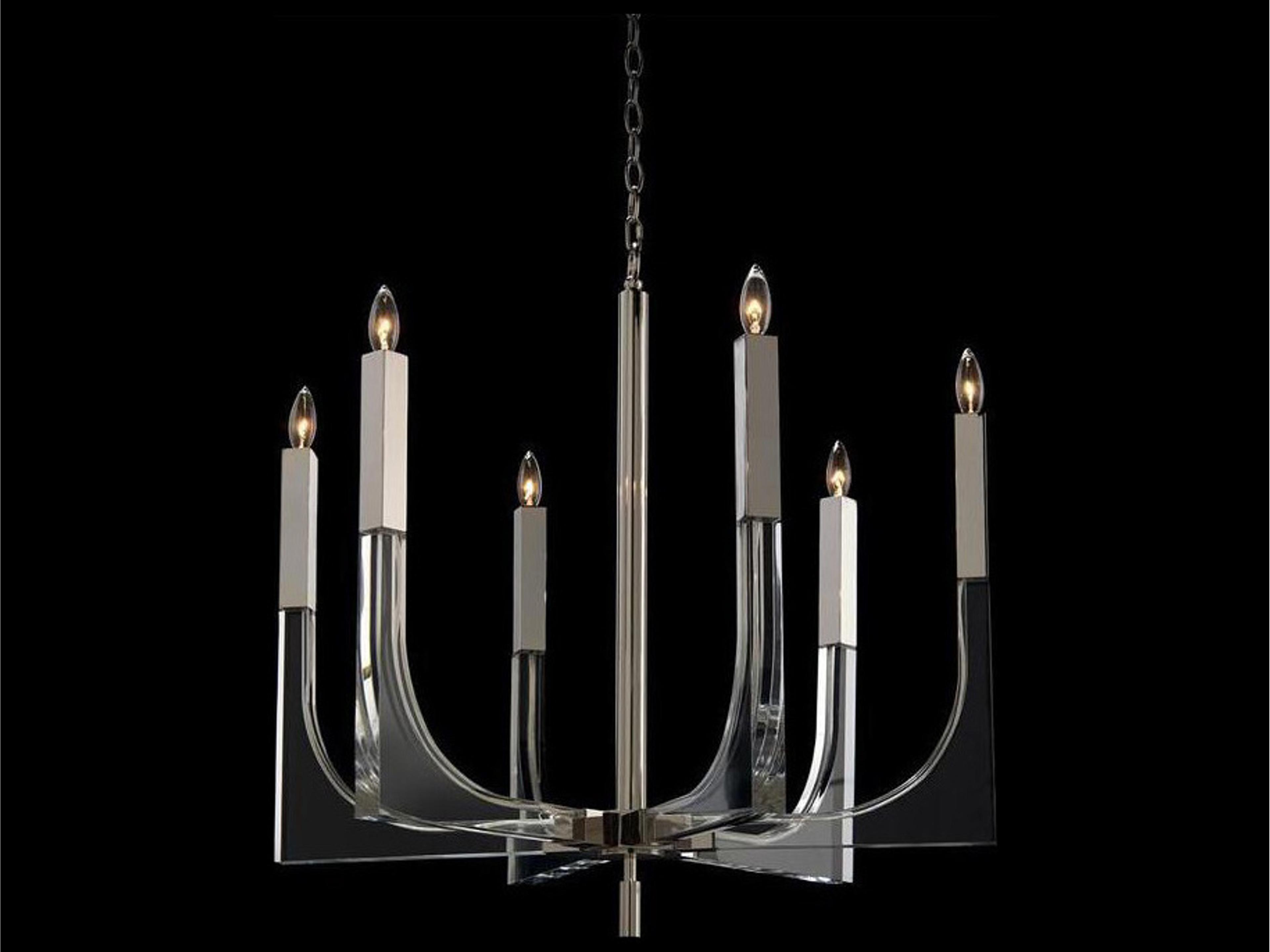 John Richard 6-Light Polished Nickel Candelabra Chandelier