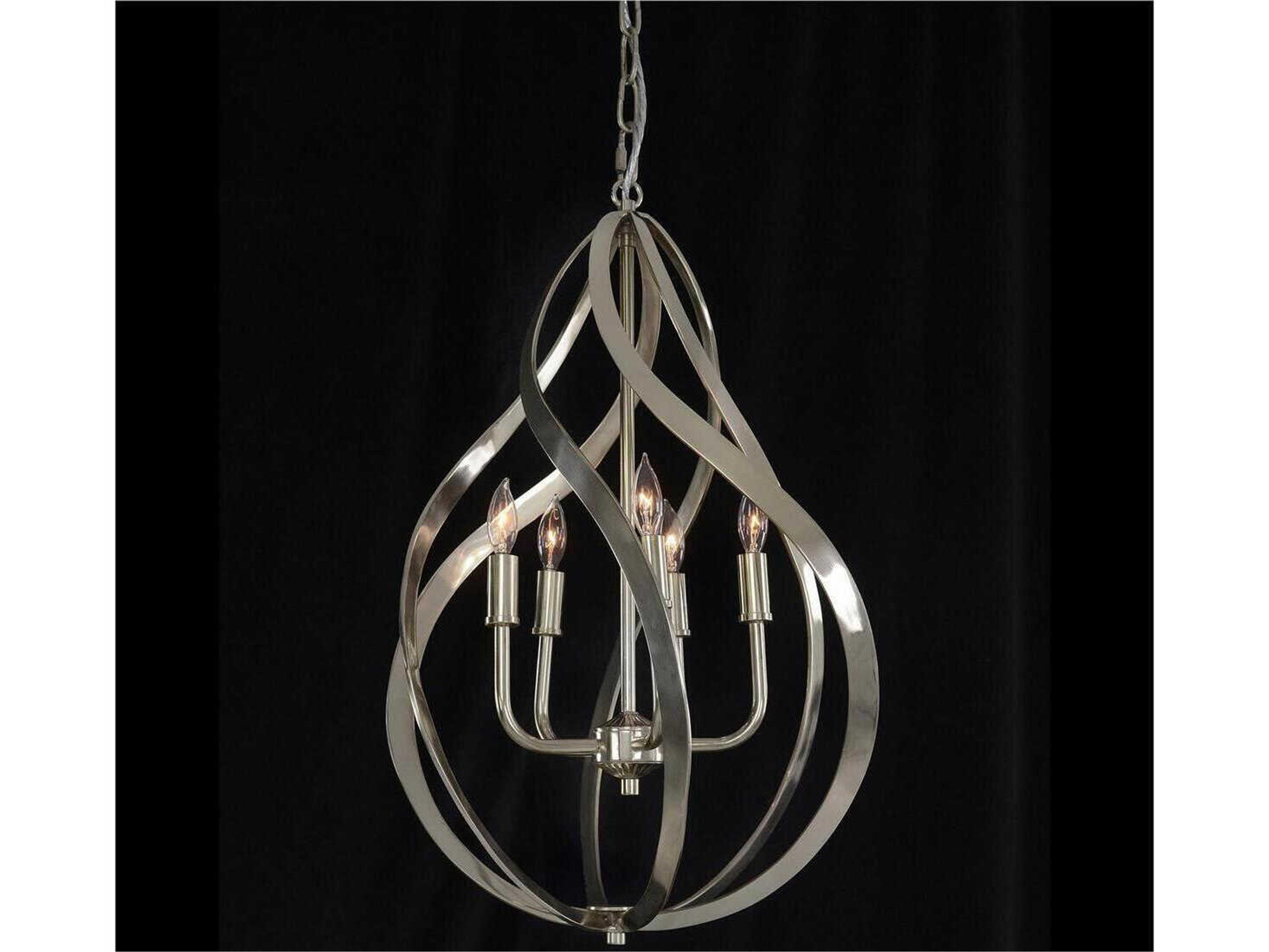Katherine Cole Ribbons 5-Light Nickel Pendant