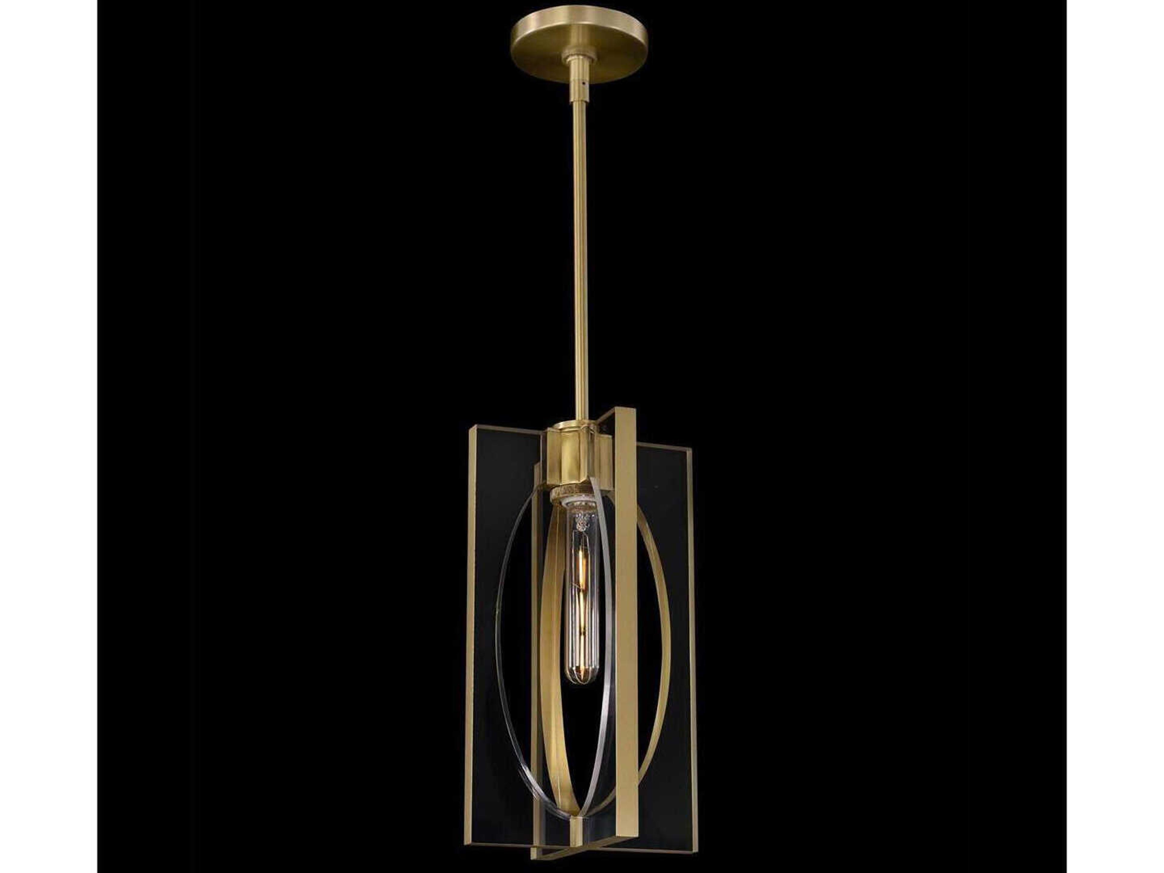 Genesis 1-Light Antique Brass Geometric Mini Pendant