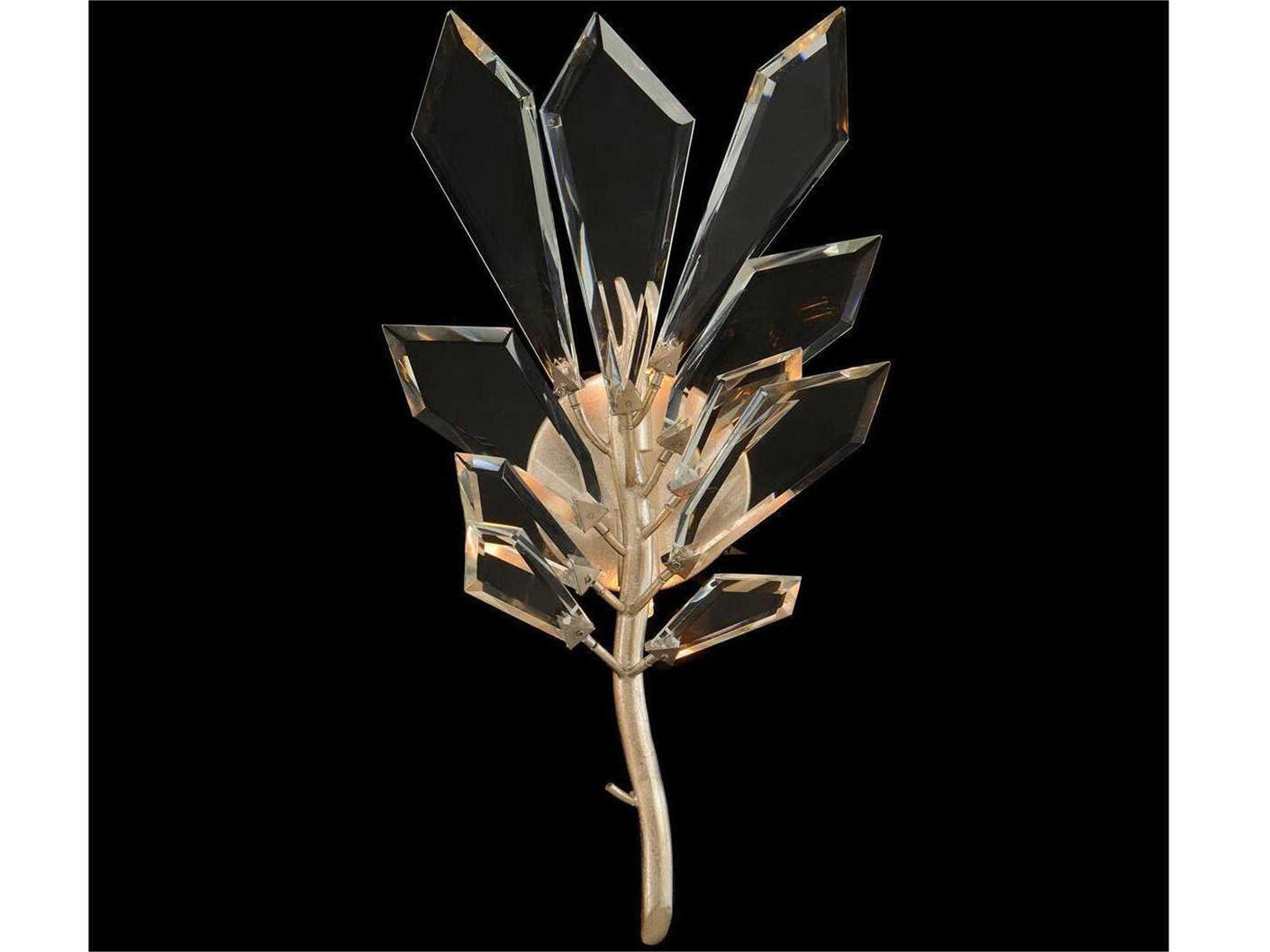 Kotta Antique Silver Leaf Crystal Wall Sconce