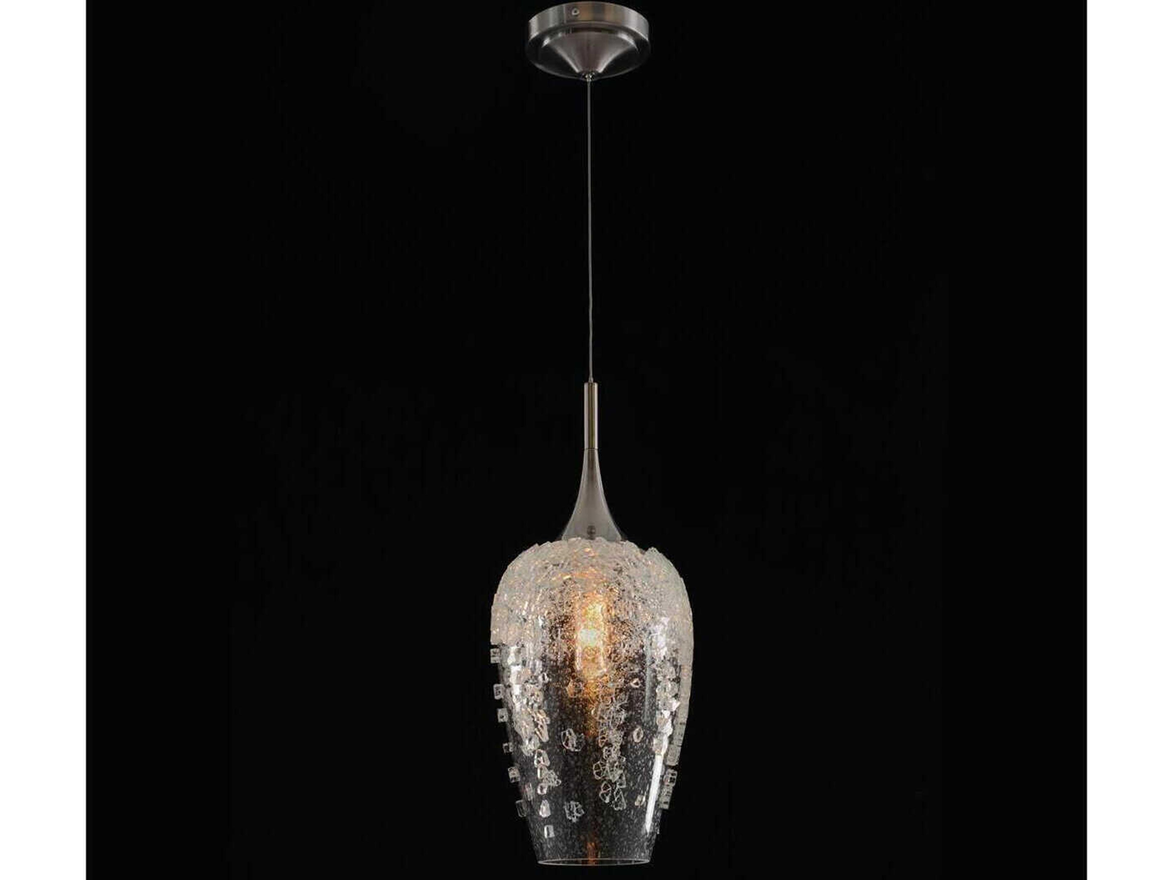 John Richard Aureo Brushed Nickel Glass Mini Pendant