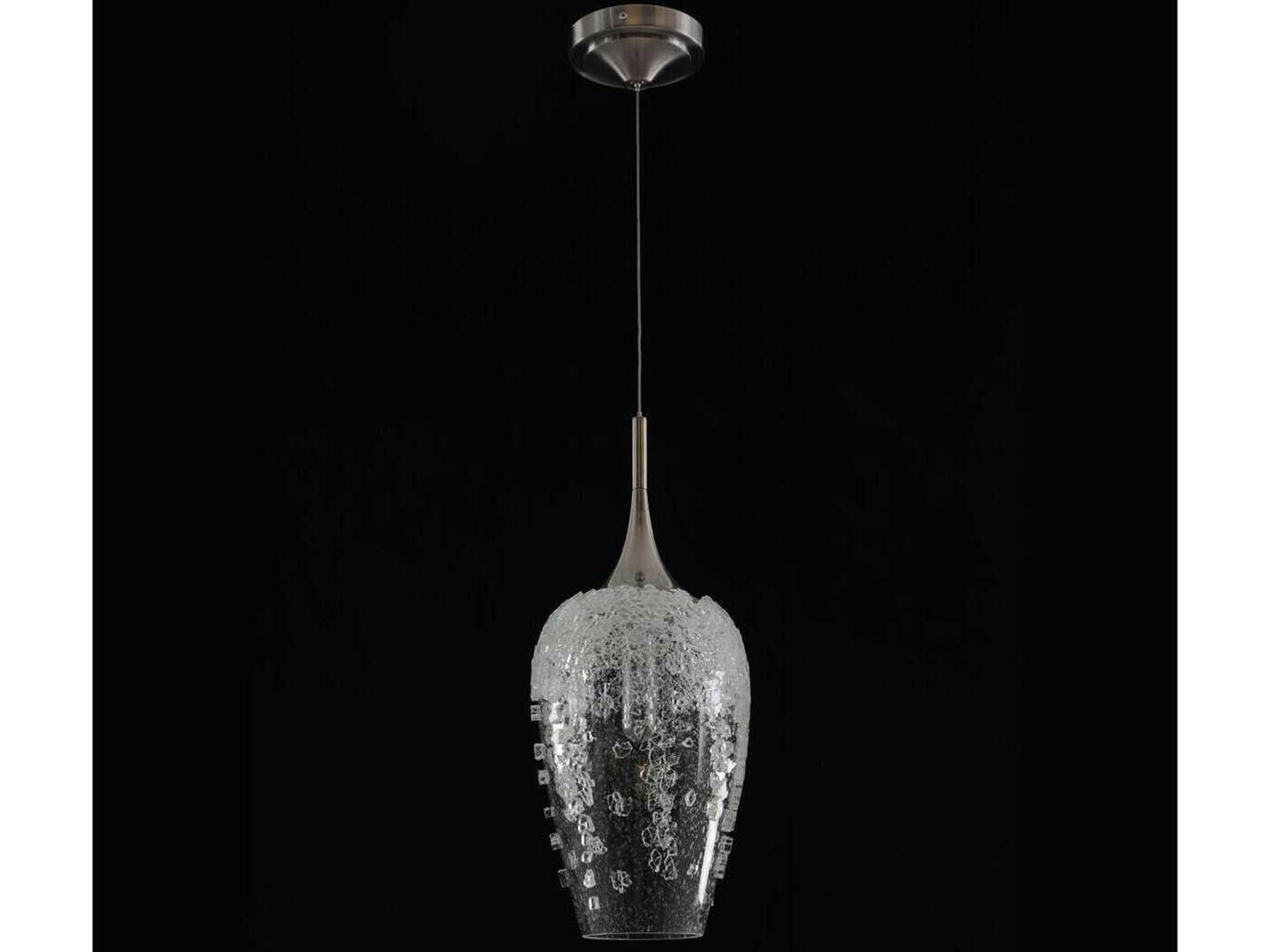 John Richard Aureo Brushed Nickel Glass Mini Pendant