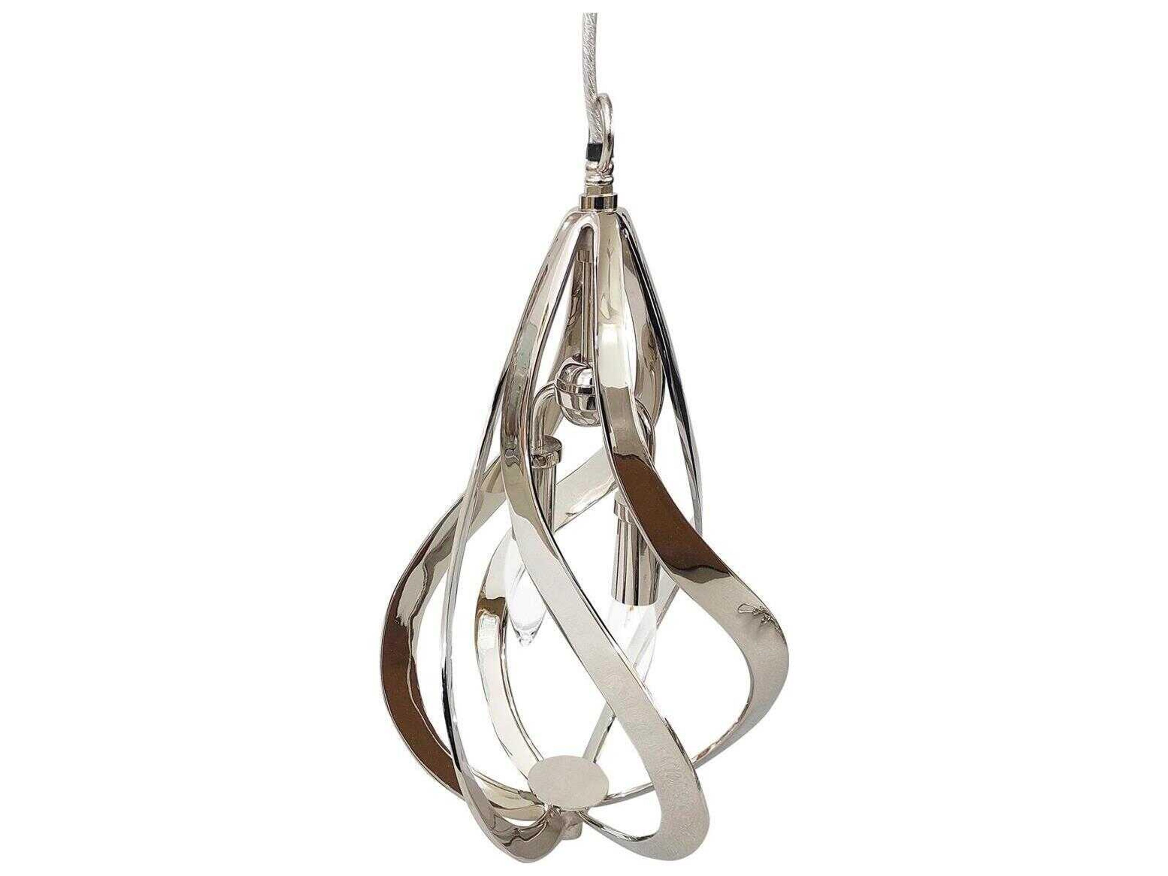 John Richard Ribbons of Polished Nickel Geometric Mini Pendant