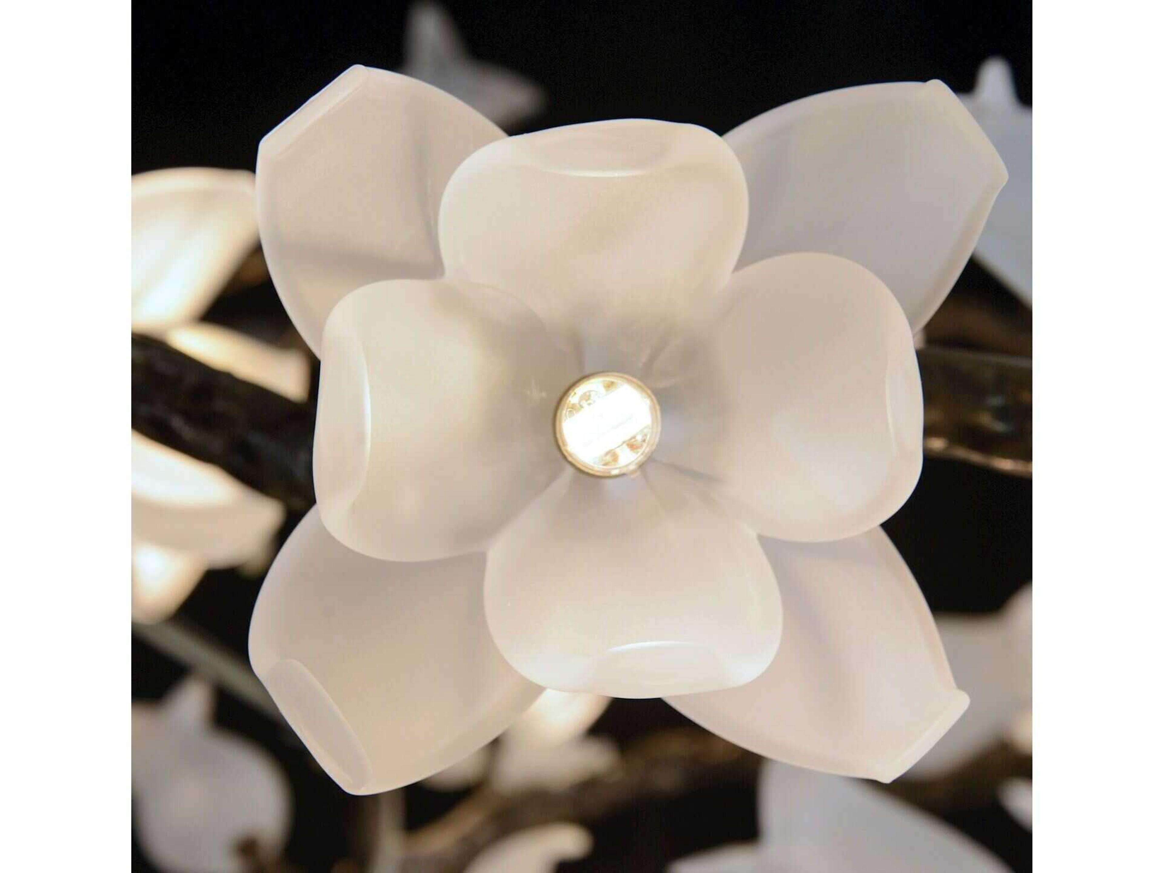 John Richard Mark McDowell Churippu Magnolia & Tulip 21-Light Bronze Glass LED Chandelier