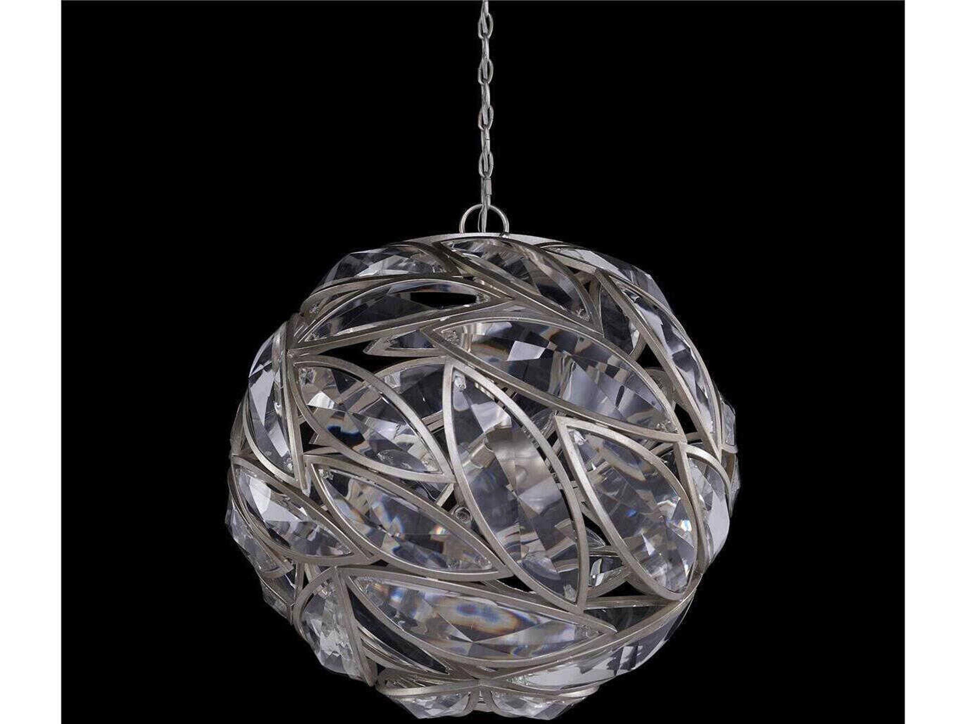 John Richard Petaline 6-Light Champagne Silver Globe Pendant