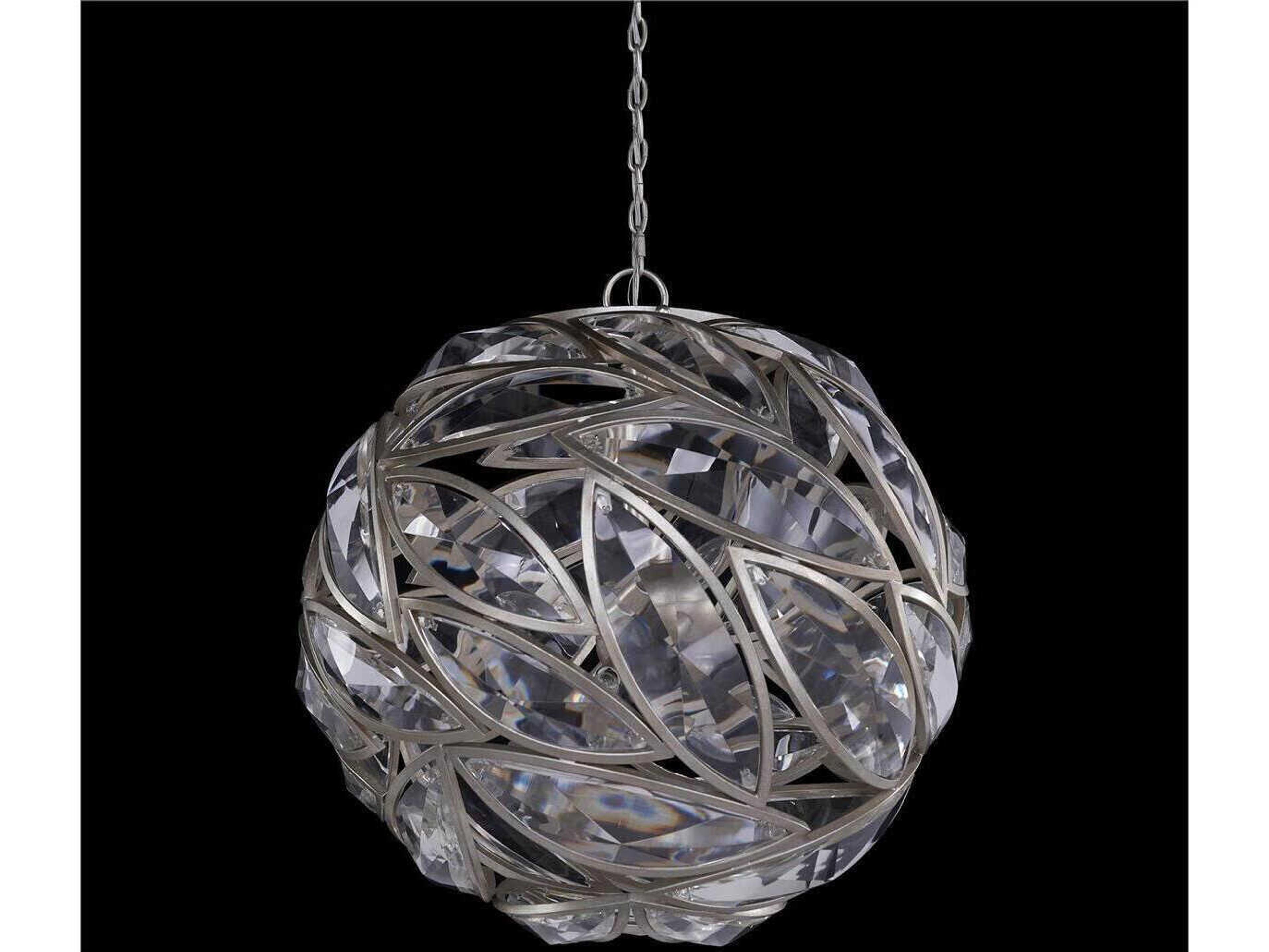 John Richard Petaline 6-Light Champagne Silver Globe Pendant