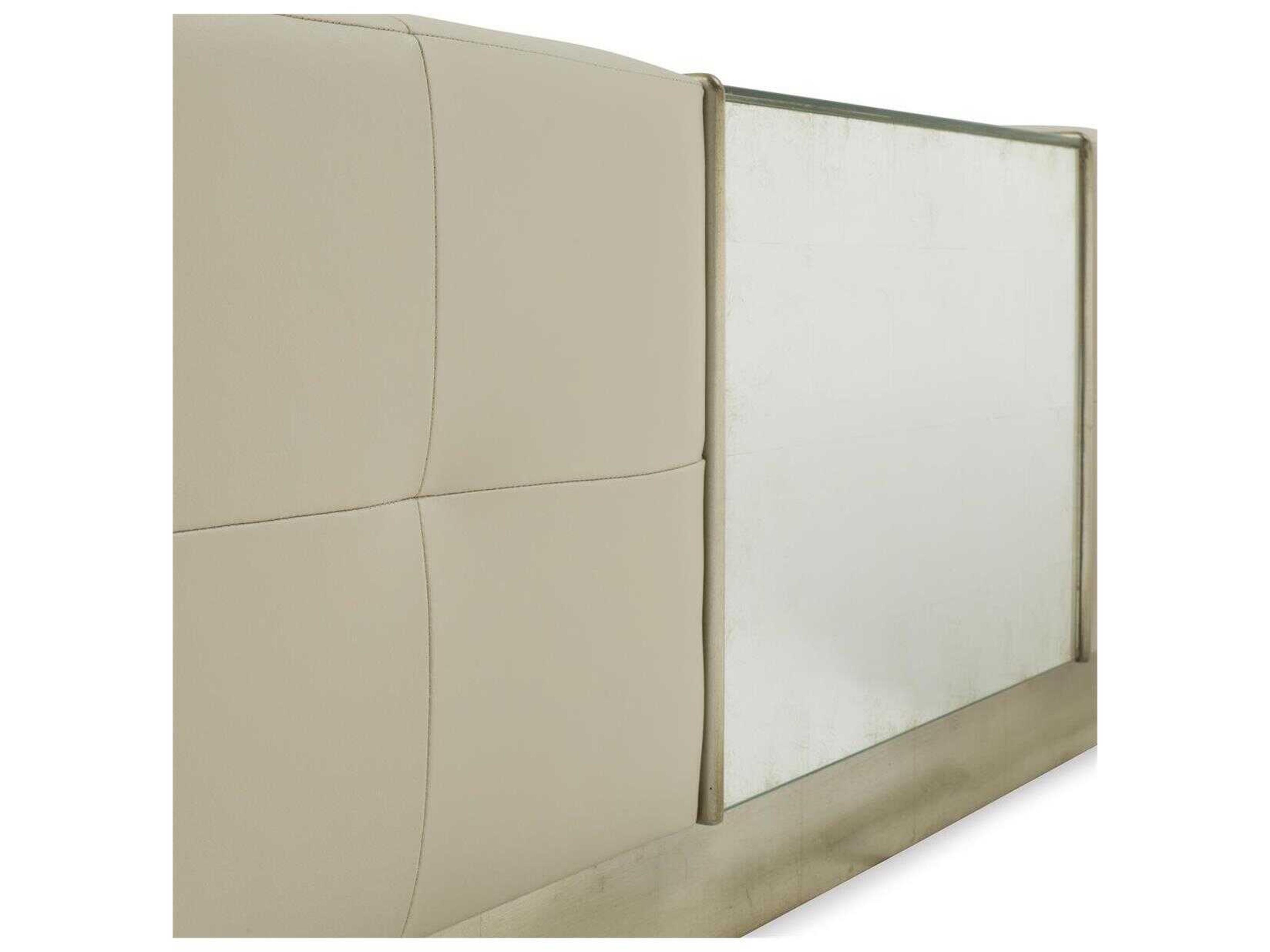 John Richard Park City Silver Beige Upholstered Ottoman