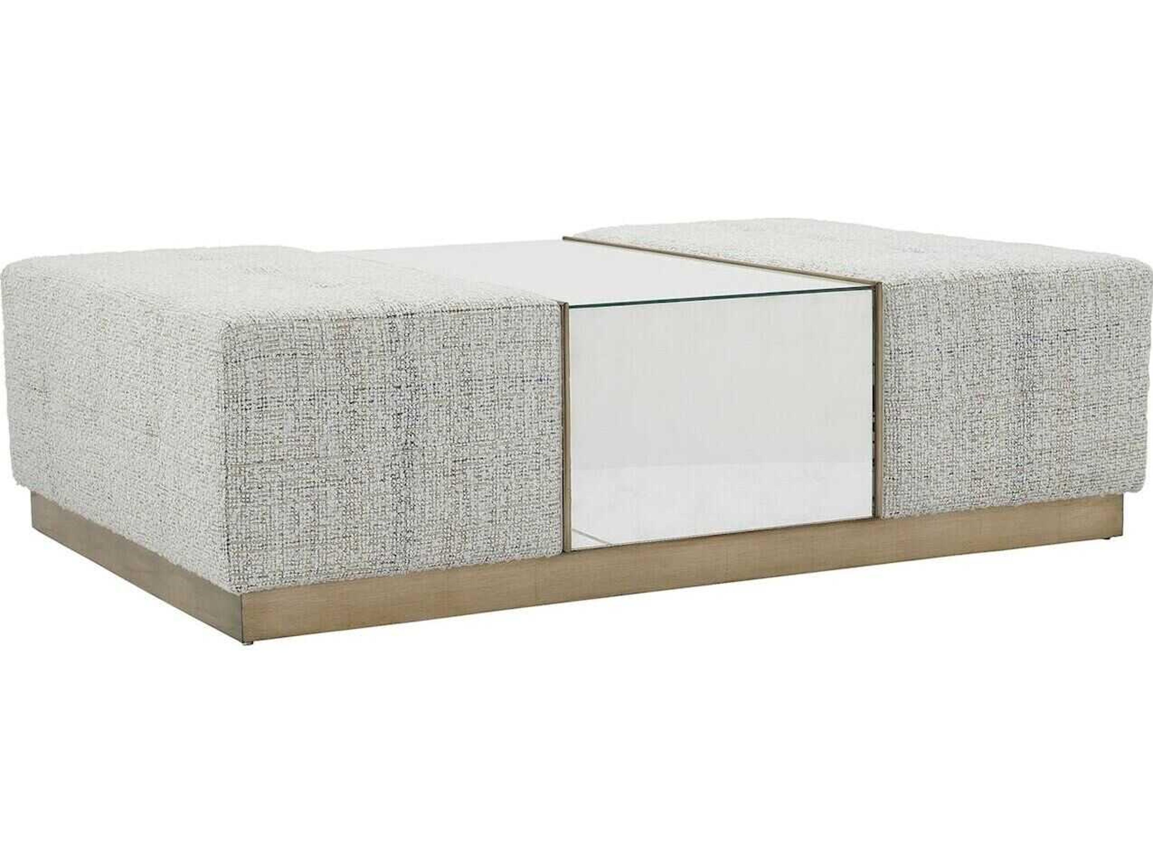 John Richard Park City Riggs Mineral Gray Upholstered Ottoman