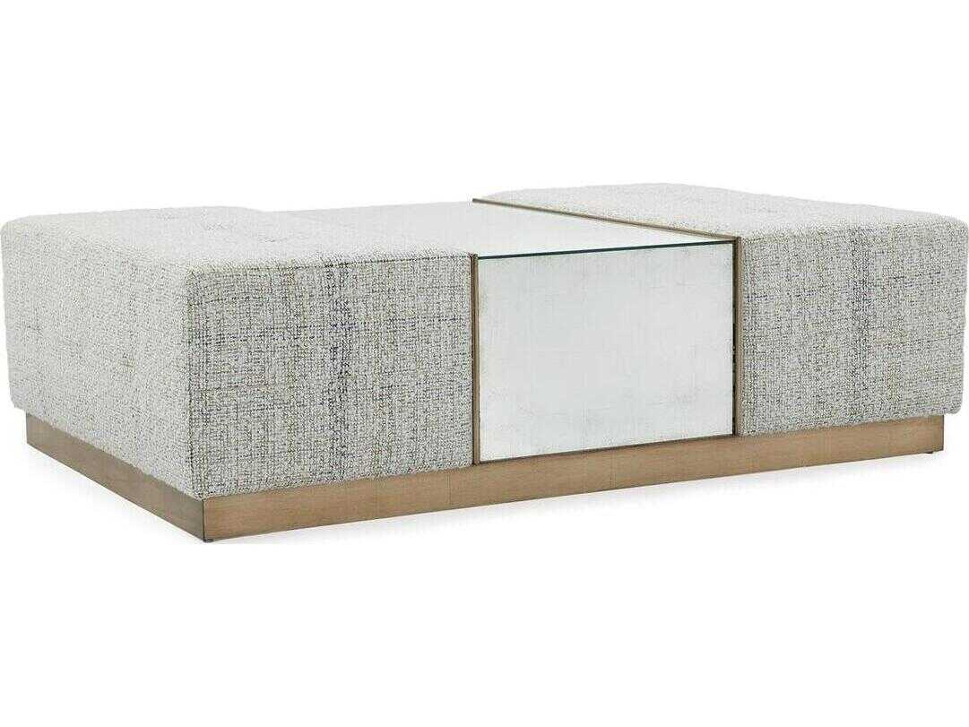 John Richard Park City Riggs Mineral Gray Upholstered Ottoman
