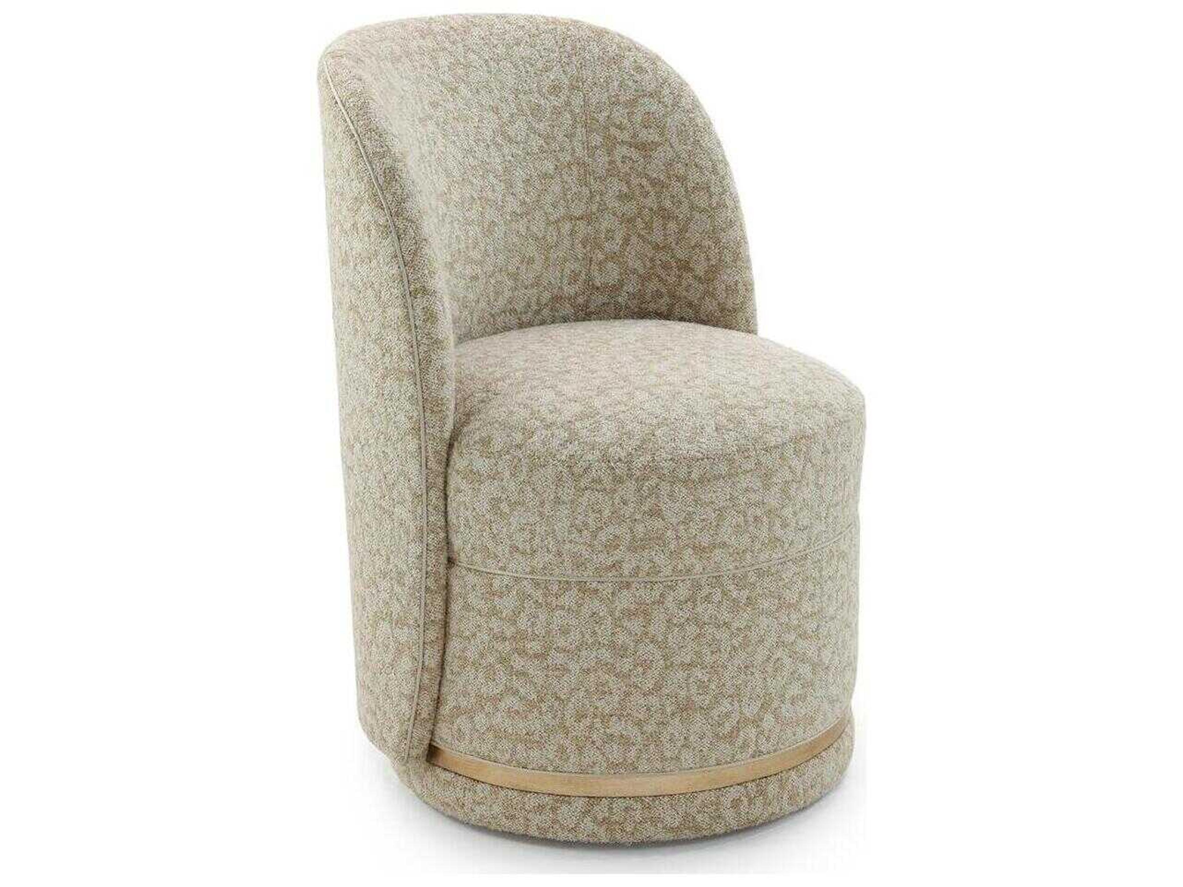 Berlin Acacia Wood Beige Upholstered Armless Dining Chair
