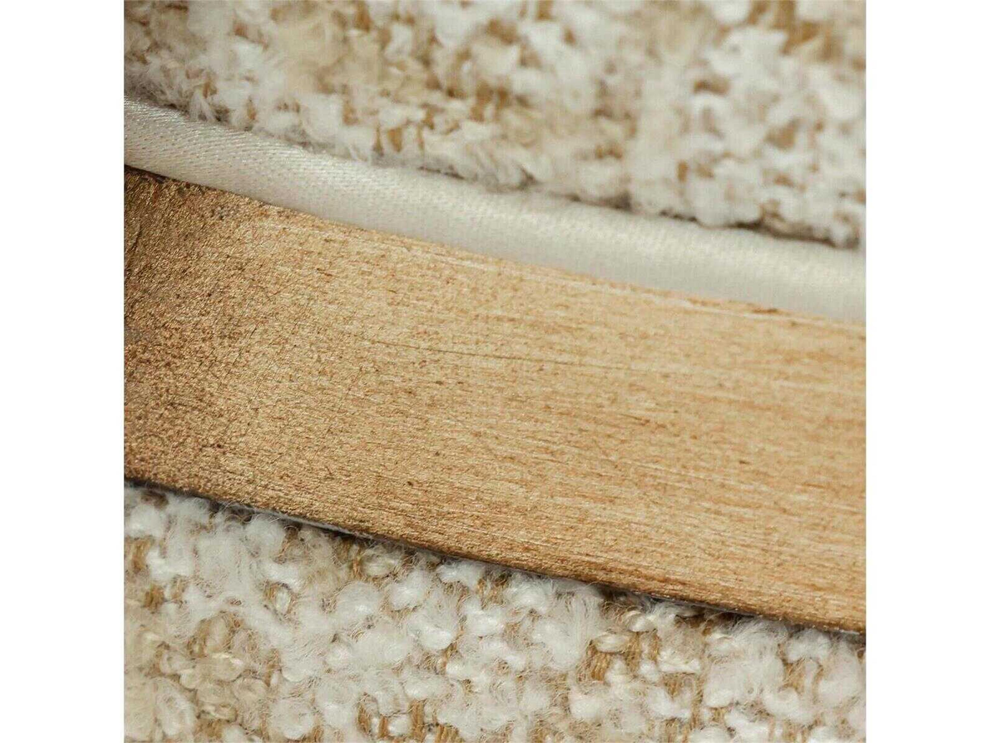 John Richard Berlin Acacia Wood Beige Upholstered Armless Dining Chair