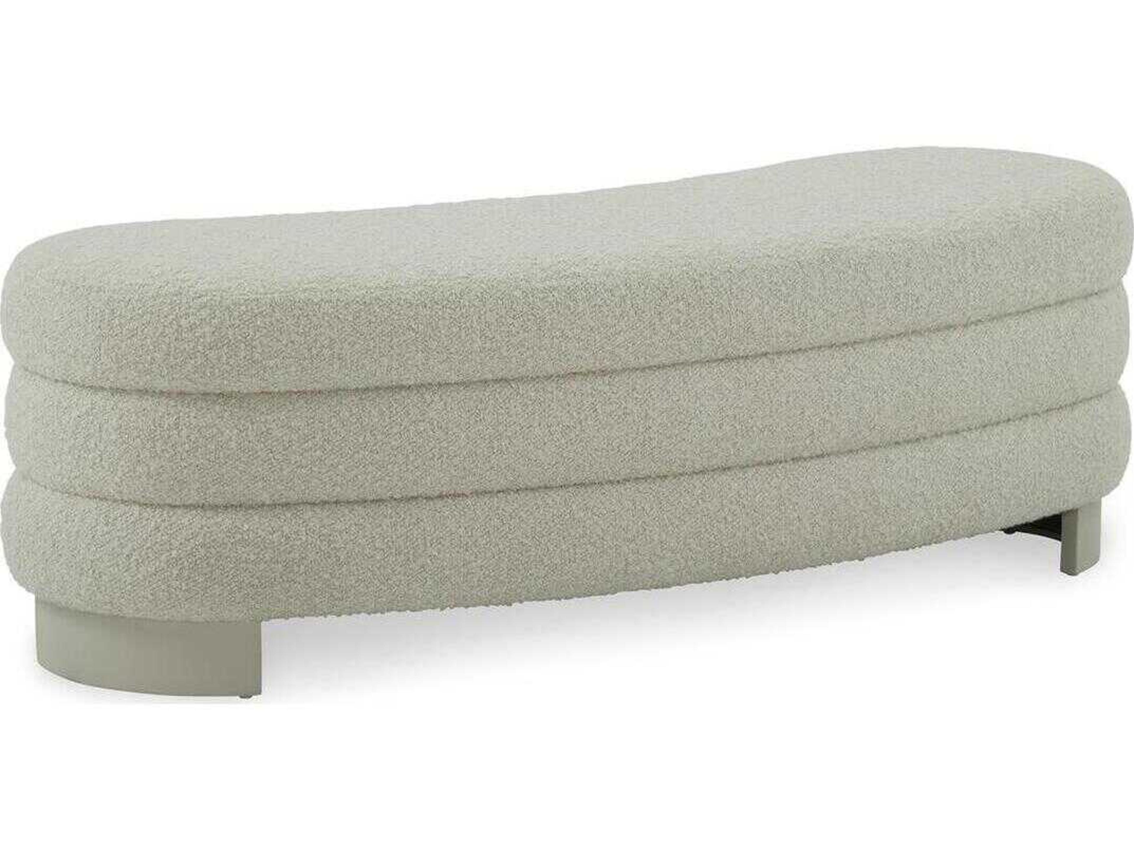 John Richard Fluctus Revival Parchment Beige Upholstered Accent Bench