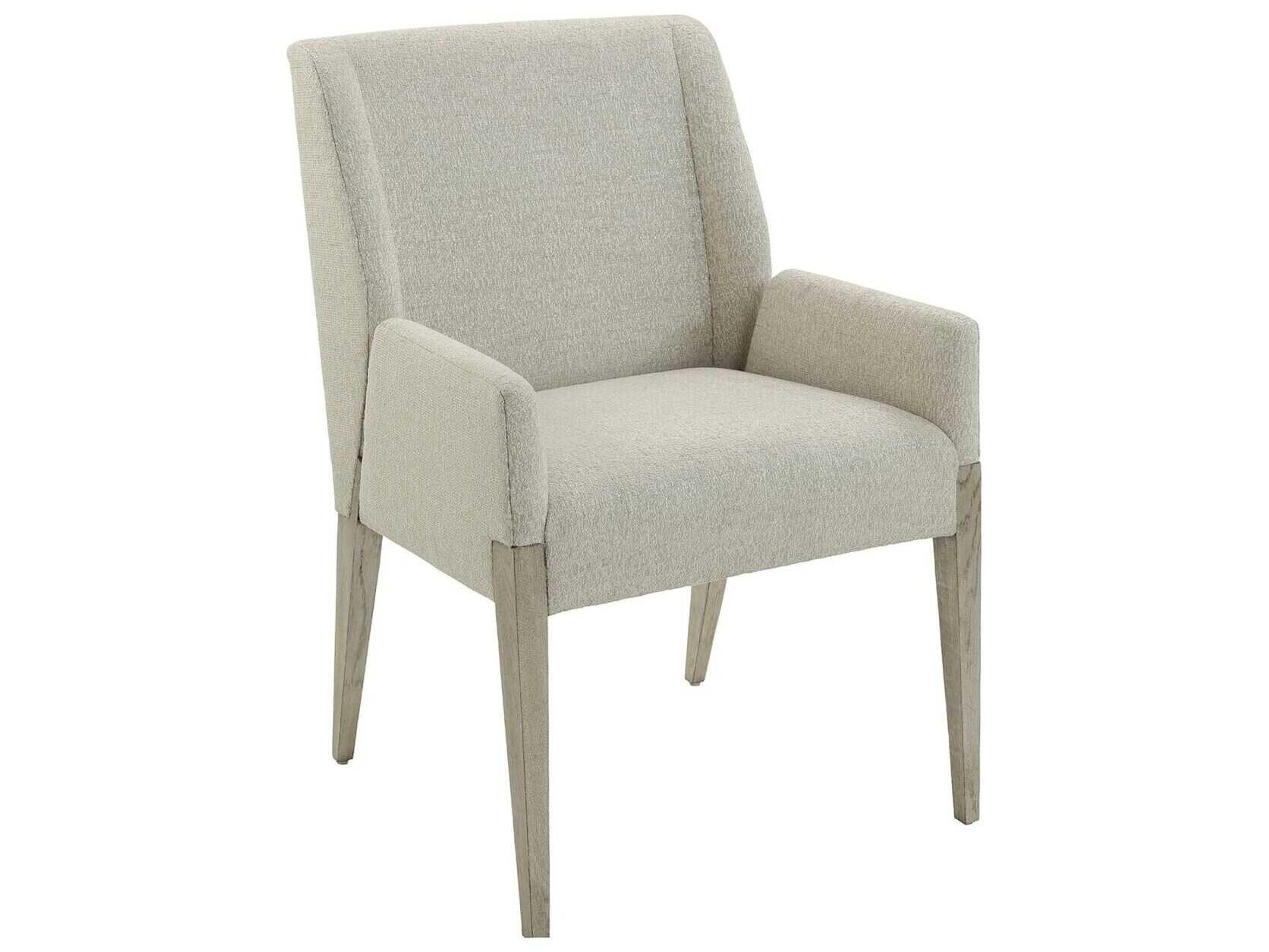 John Richard Chorro White Upholstered Arm Dining Chair