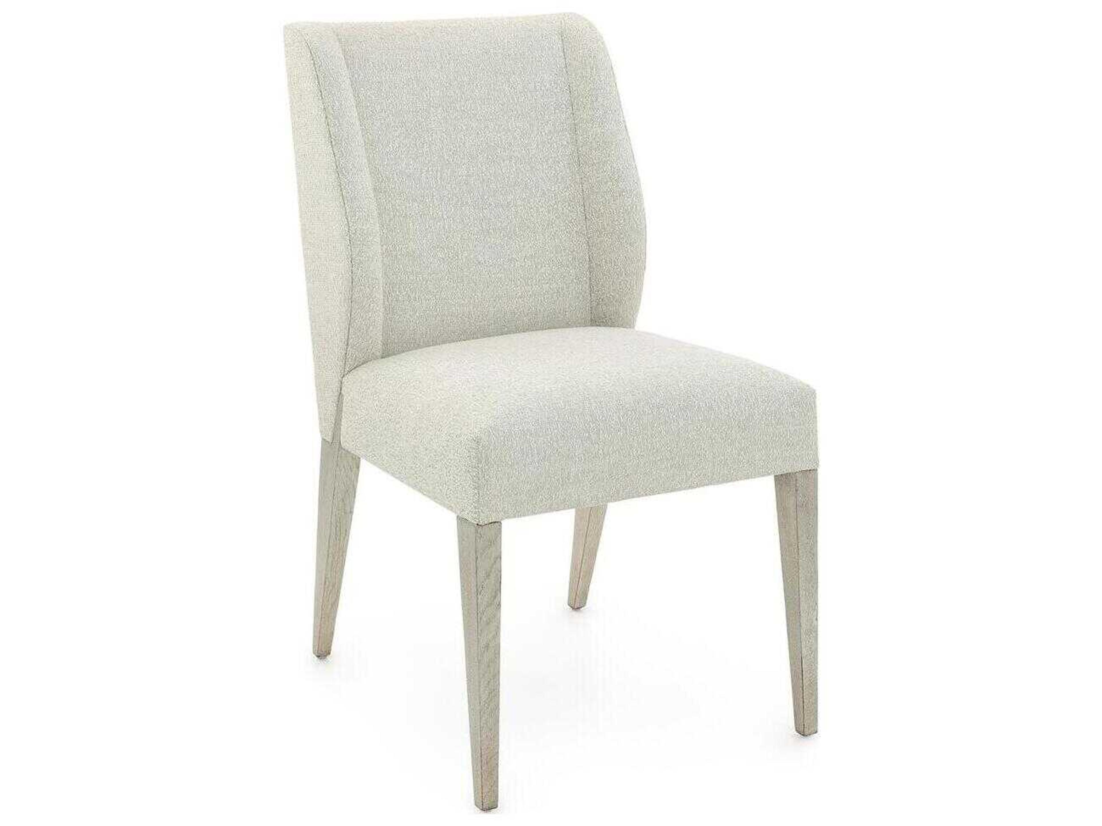 Chorro Oak Wood White Upholstered Armless Dining Chair