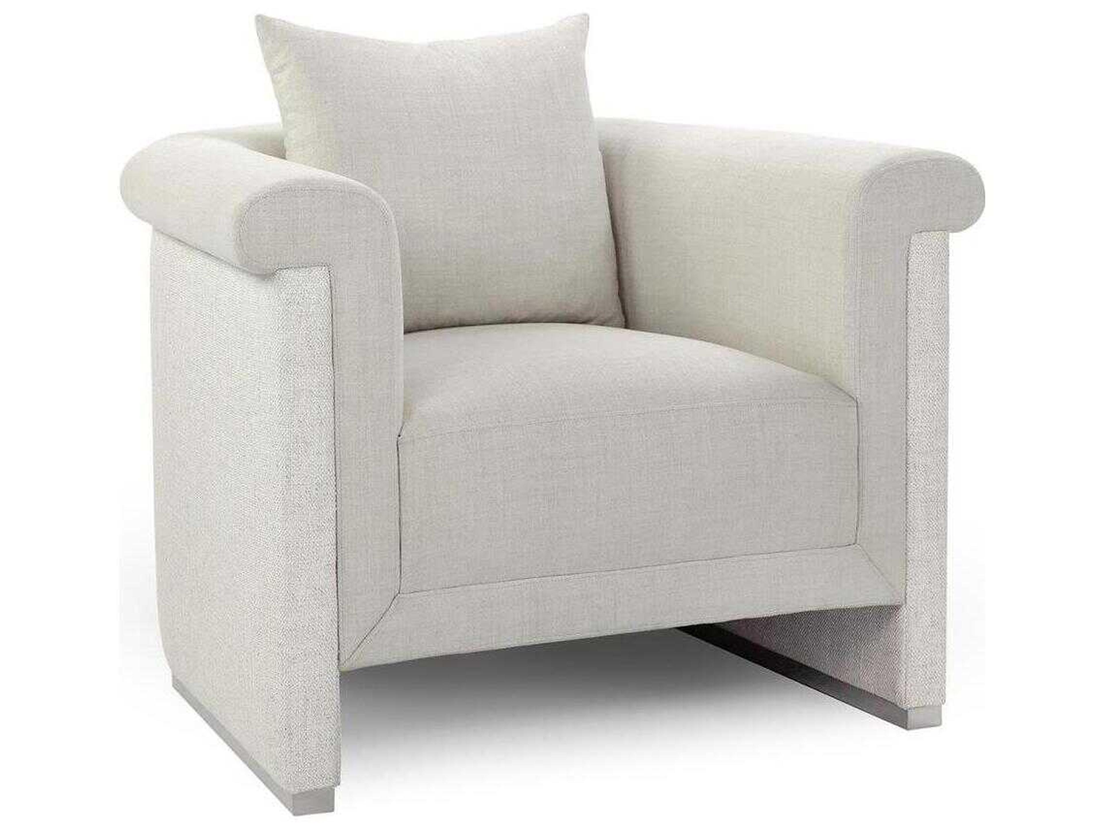 John Richard Burin White Fabric Accent Chair