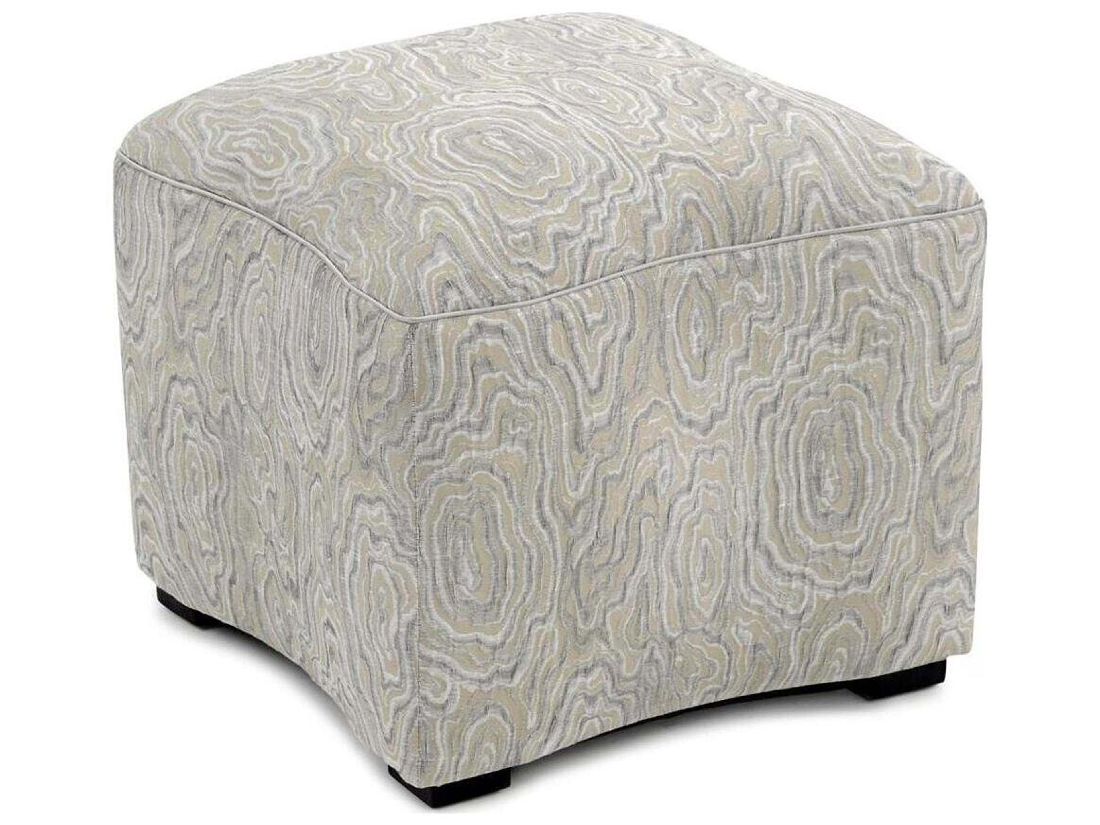 Beige Upholstered Ottoman