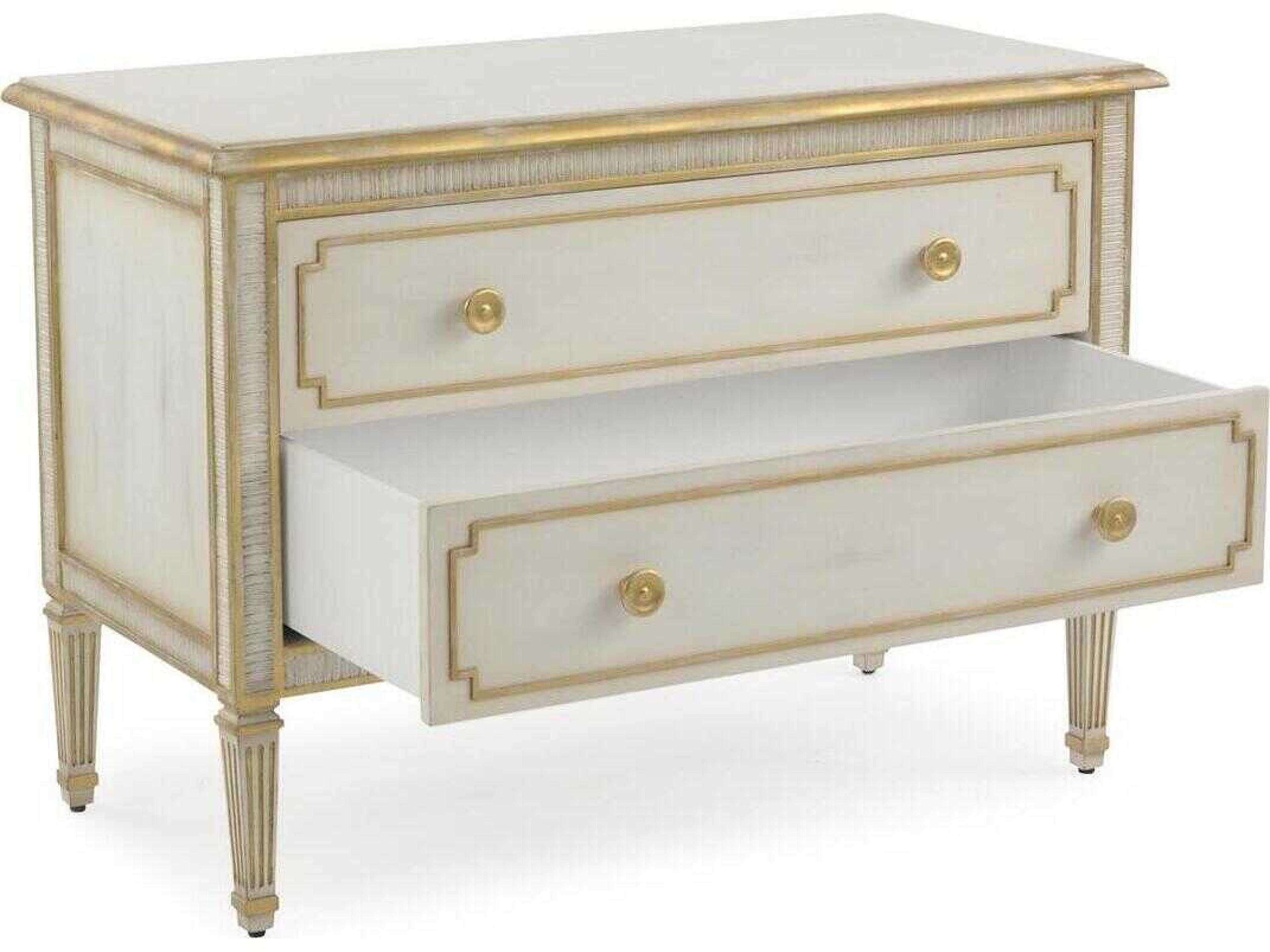 John Richard Mark McDowell Vallejo 2-Drawers Gold Beech Wood Nightstand