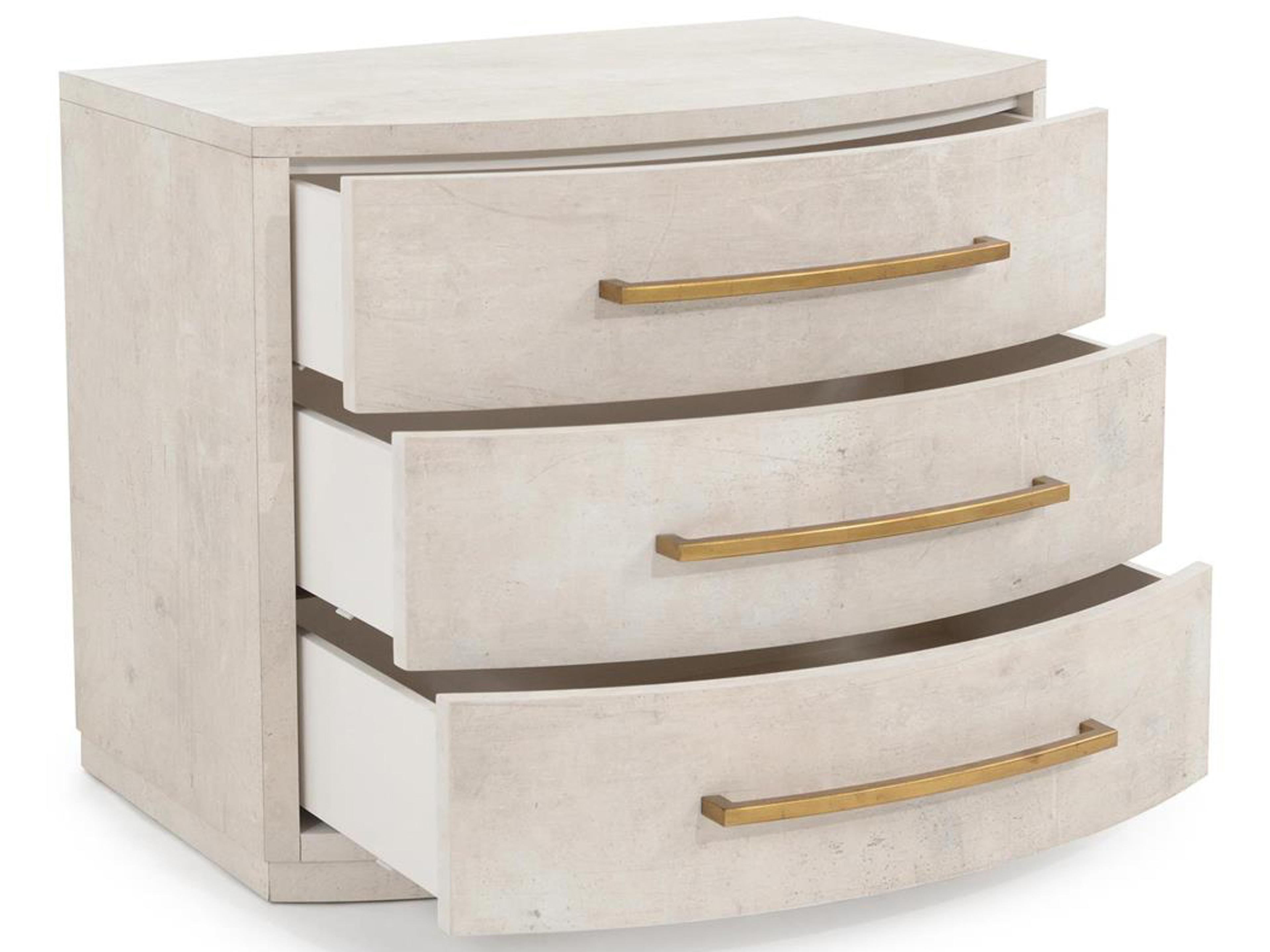 John Richard Mark McDowell Traviso 3-Drawers Gray Oak Wood Nightstand